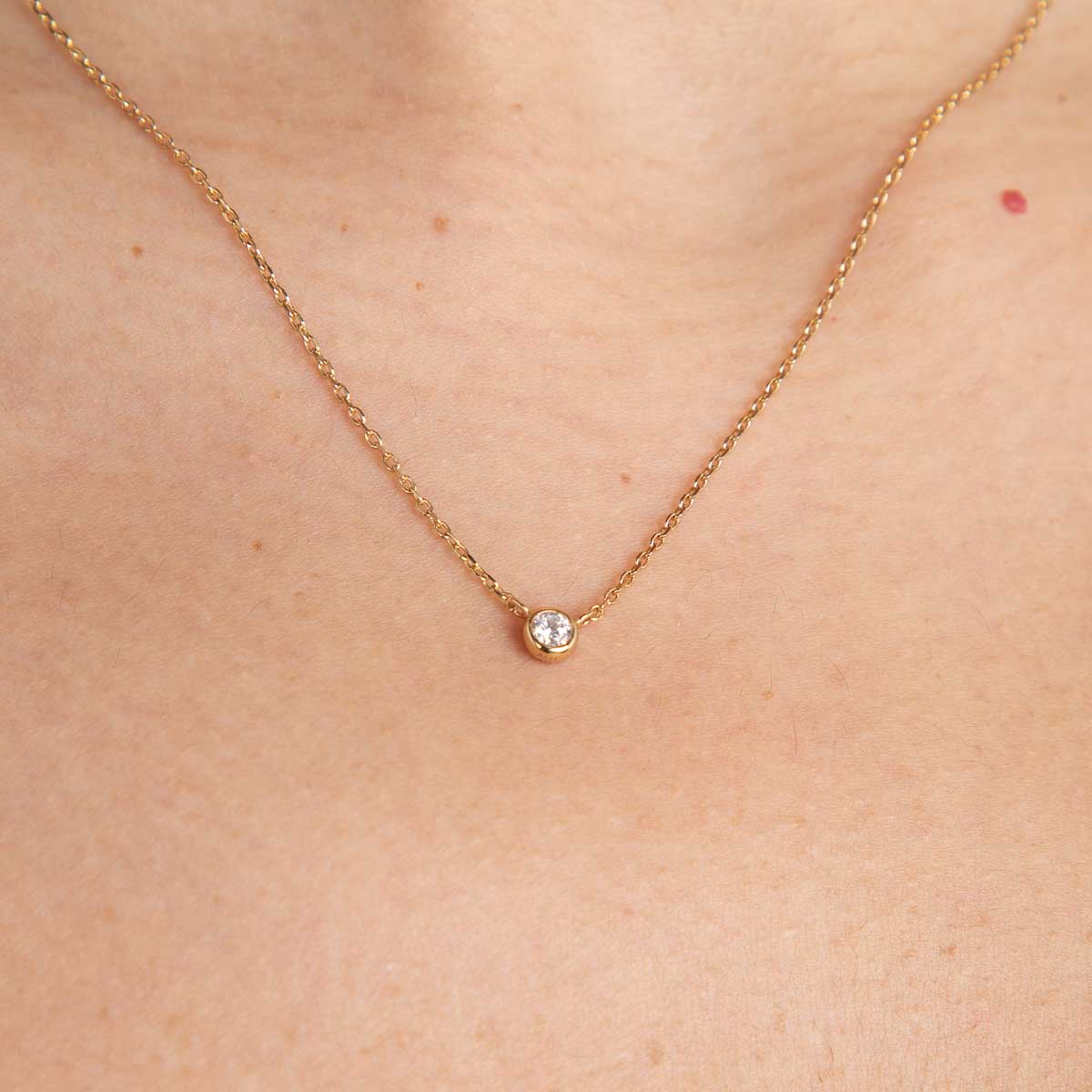 Essential Crystal Pendant Necklace in Gold