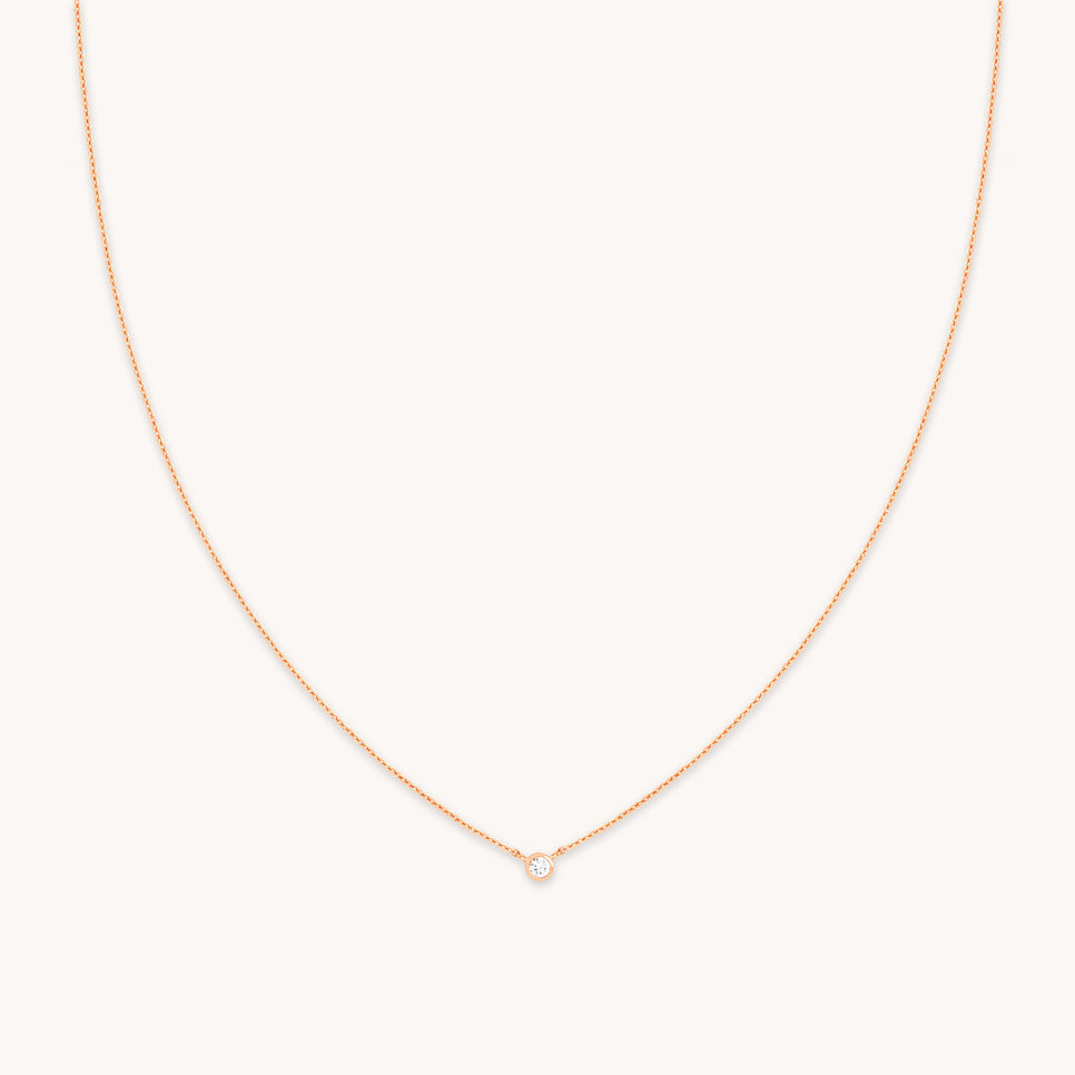 Essential Crystal Pendant Necklace in Rose Gold