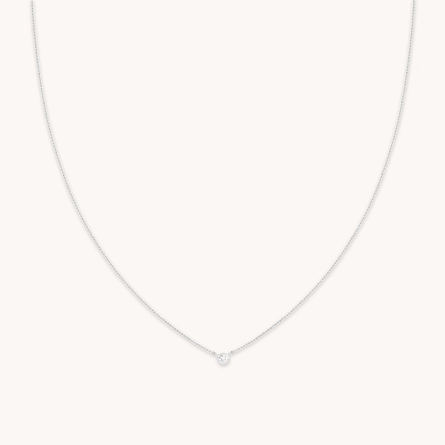 Essential Crystal Pendant Necklace in Silver