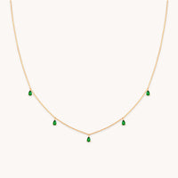 Green Topaz Charm Necklace in Gold