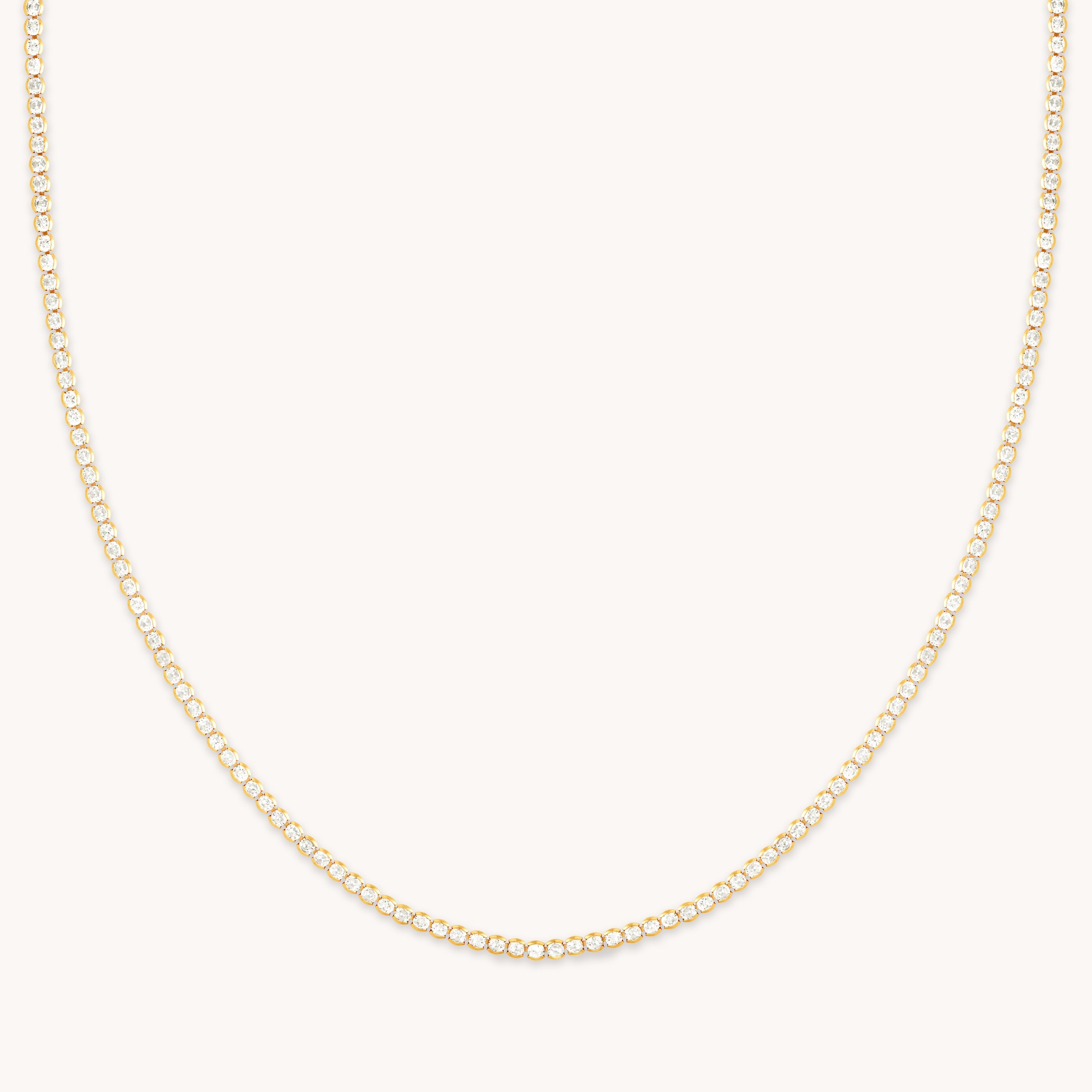 Gleam Tennis Chain Necklace in Gold