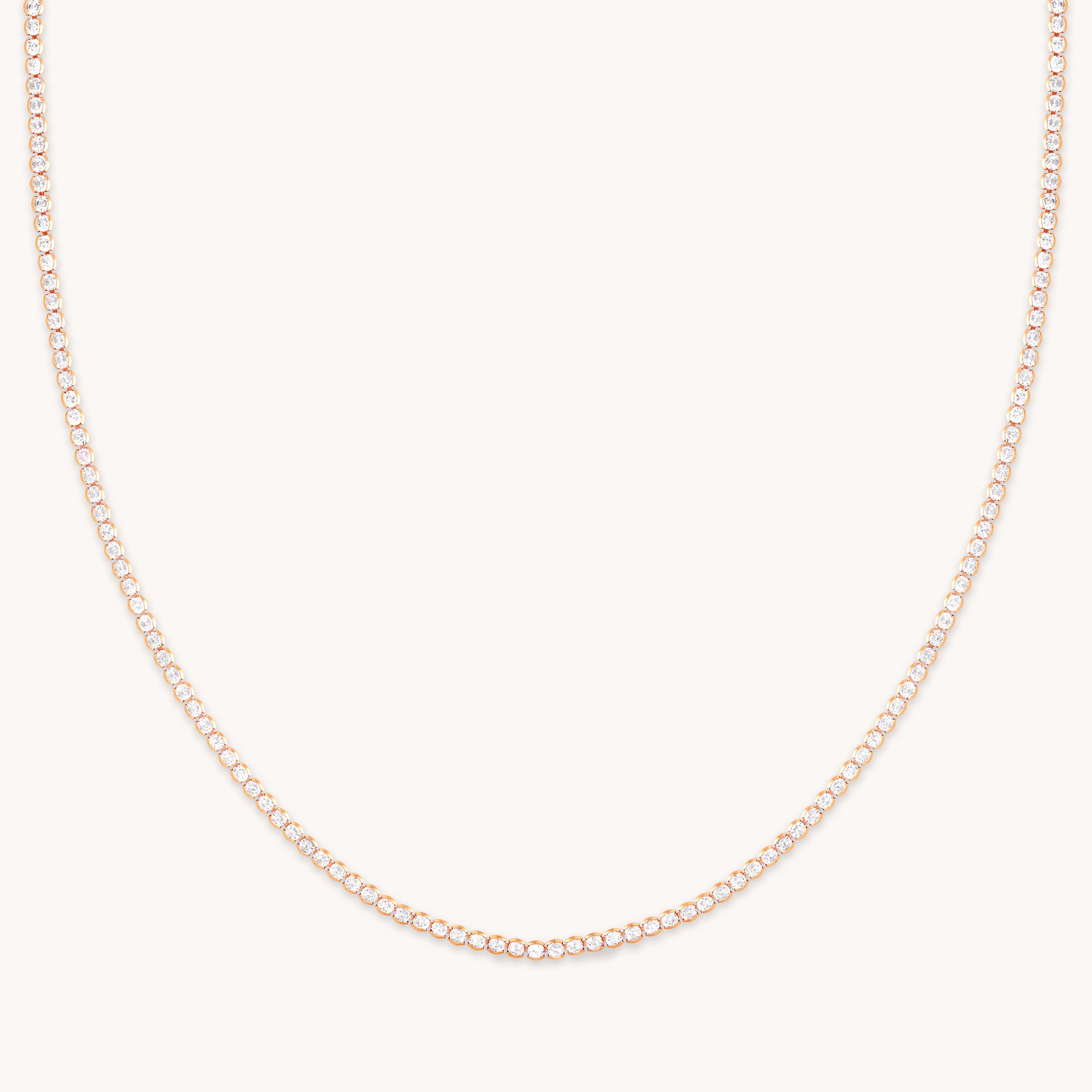 Gleam Tennis Chain Necklace in Rose Gold