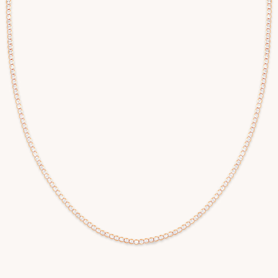 Gleam Tennis Chain Necklace in Rose Gold