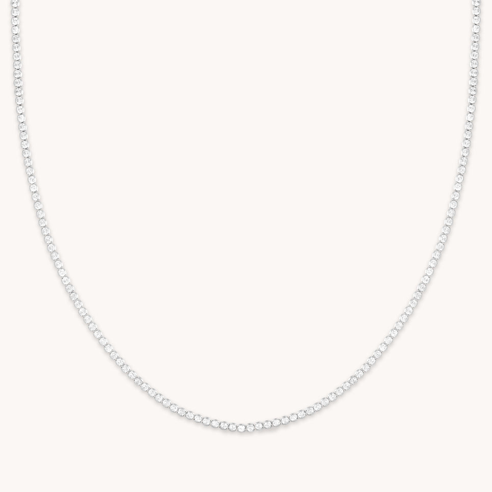 Gleam Tennis Chain Necklace in Silver