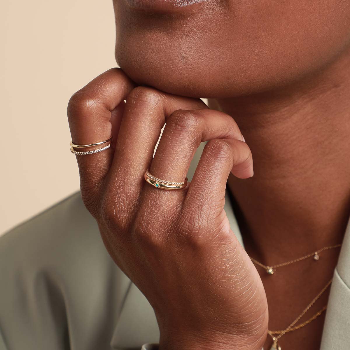 Opal Dome Ring in Solid Gold