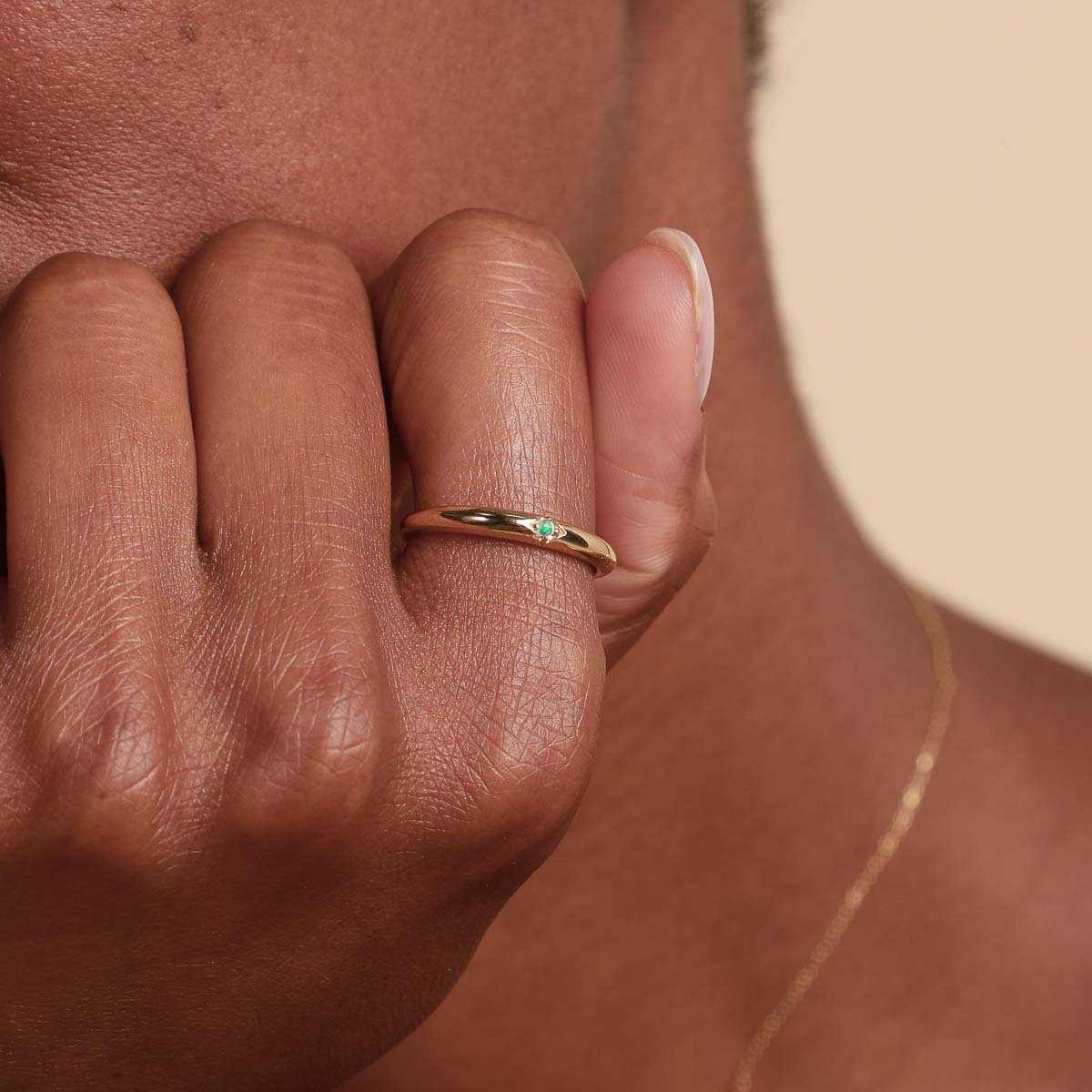 Opal Dome Ring in Solid Gold