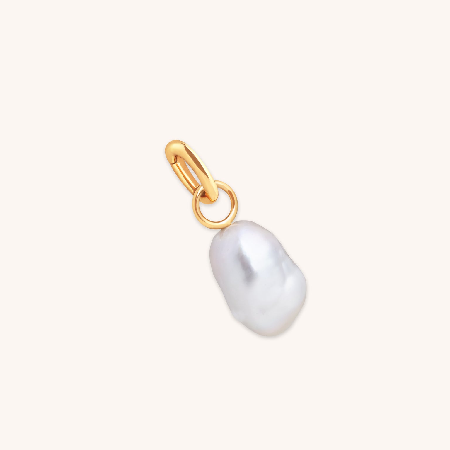 Grey Pearl Clip Charm in Gold