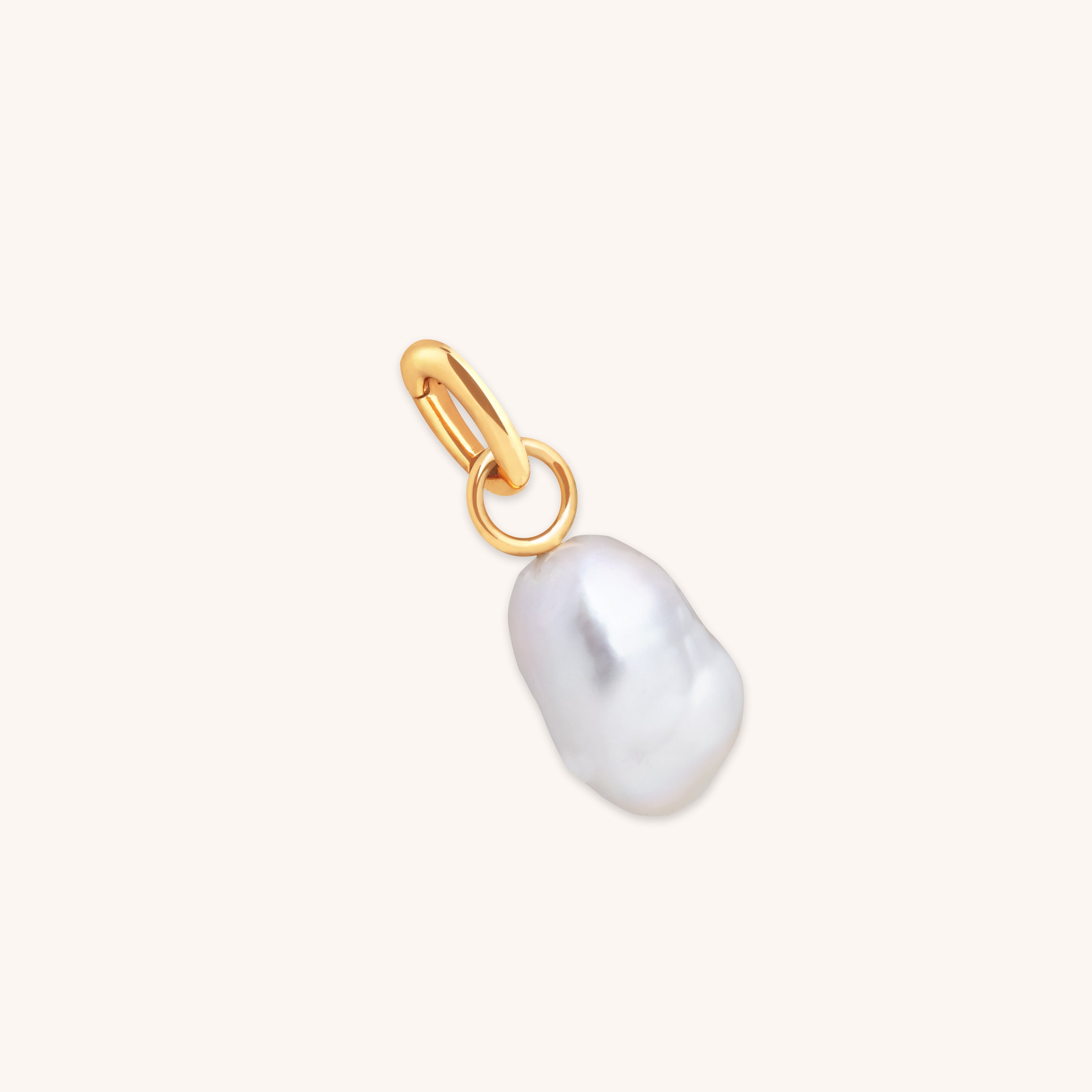 Grey Pearl Clip Charm in Gold