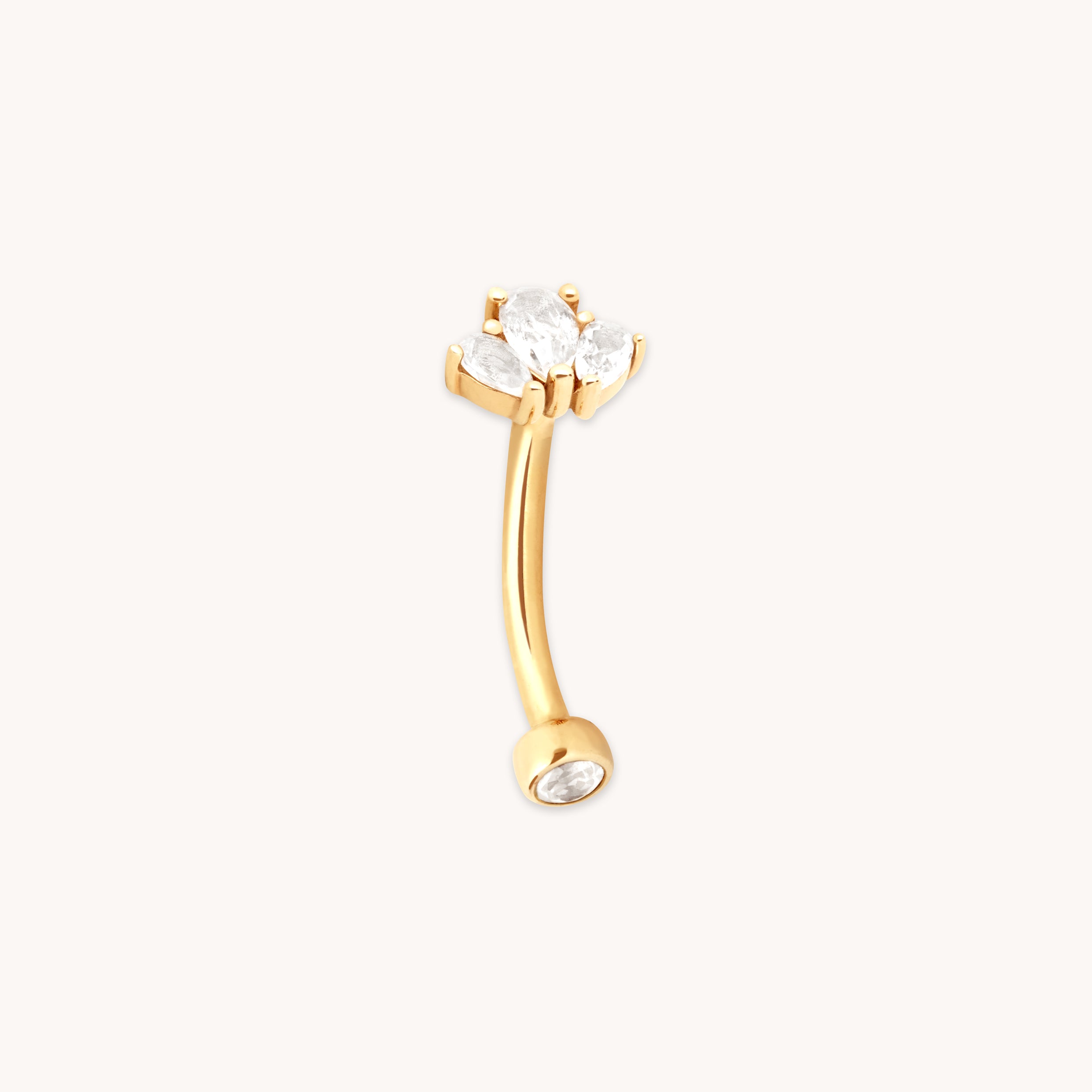 Topaz Cluster Rook Bar in Solid Gold