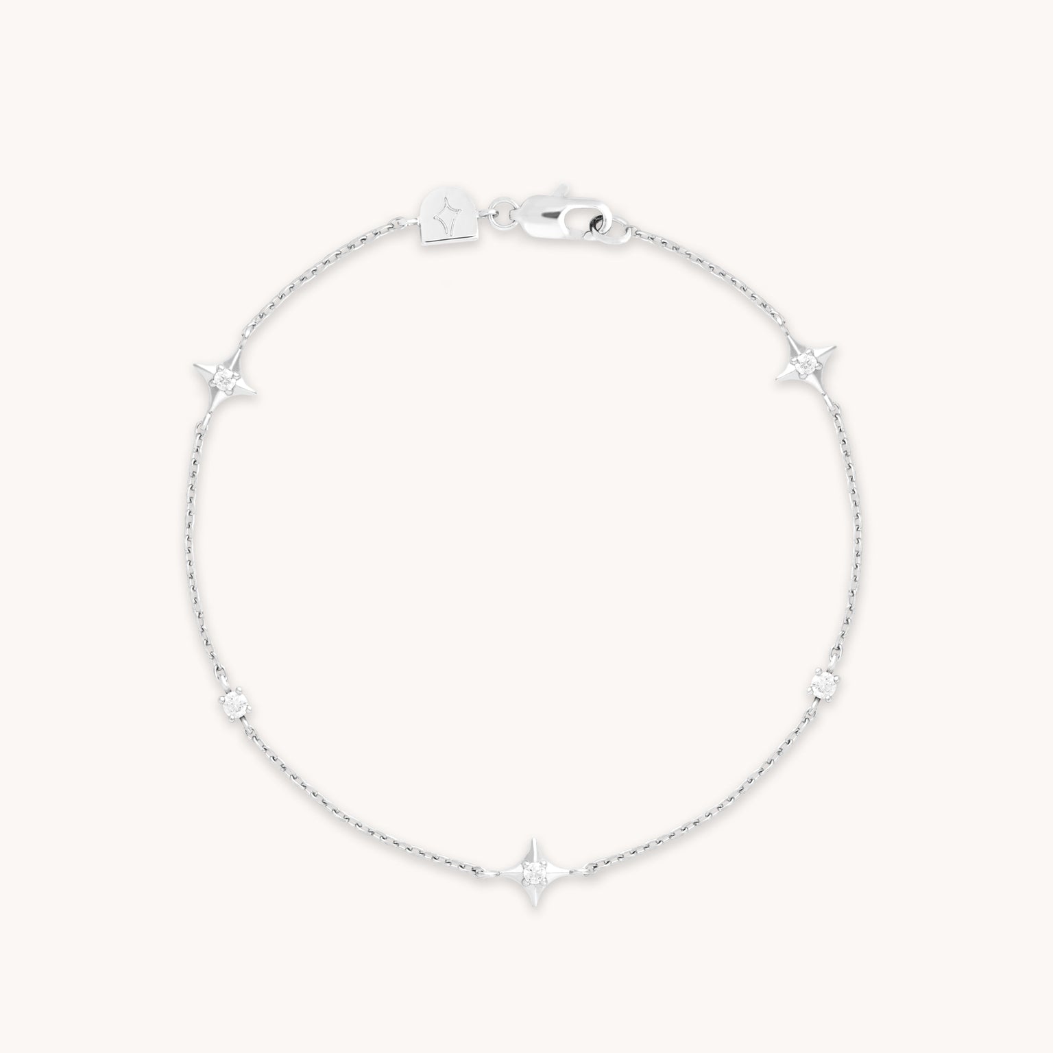 Cosmic Star Charm Bracelet in Silver