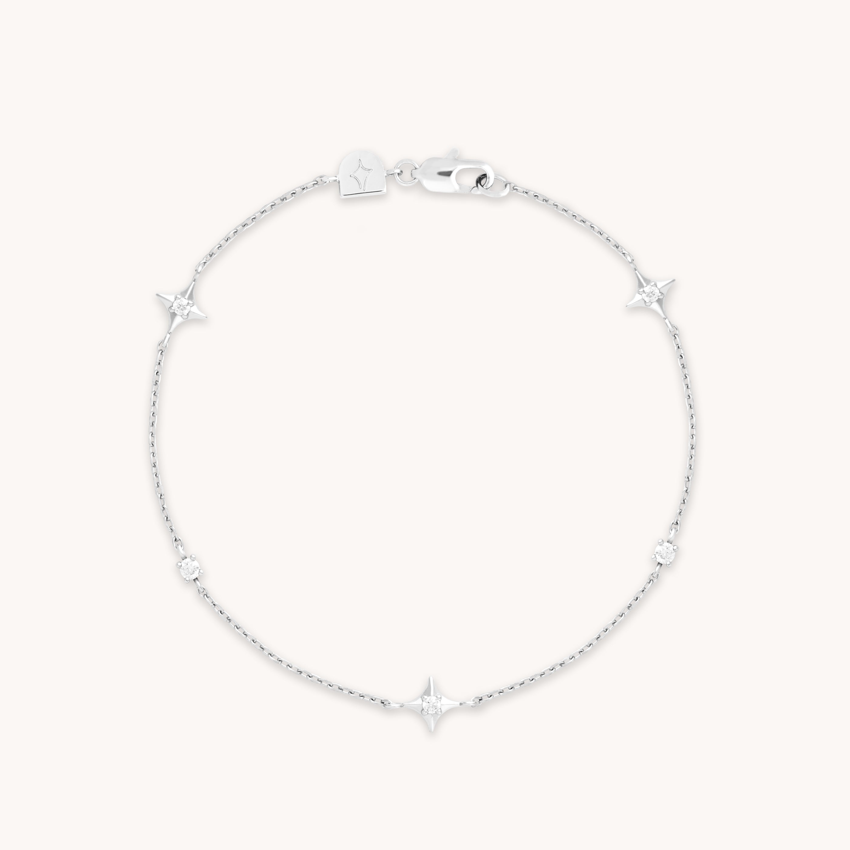 Cosmic Star Charm Bracelet in Silver
