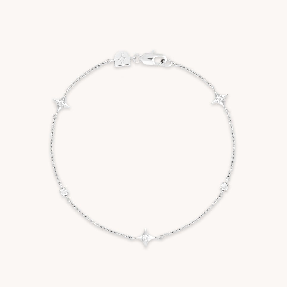 Cosmic Star Charm Bracelet in Silver