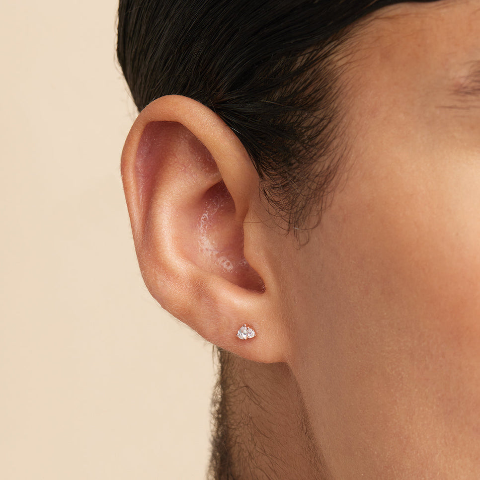 Pear Cluster Stud Earrings in Rose Gold