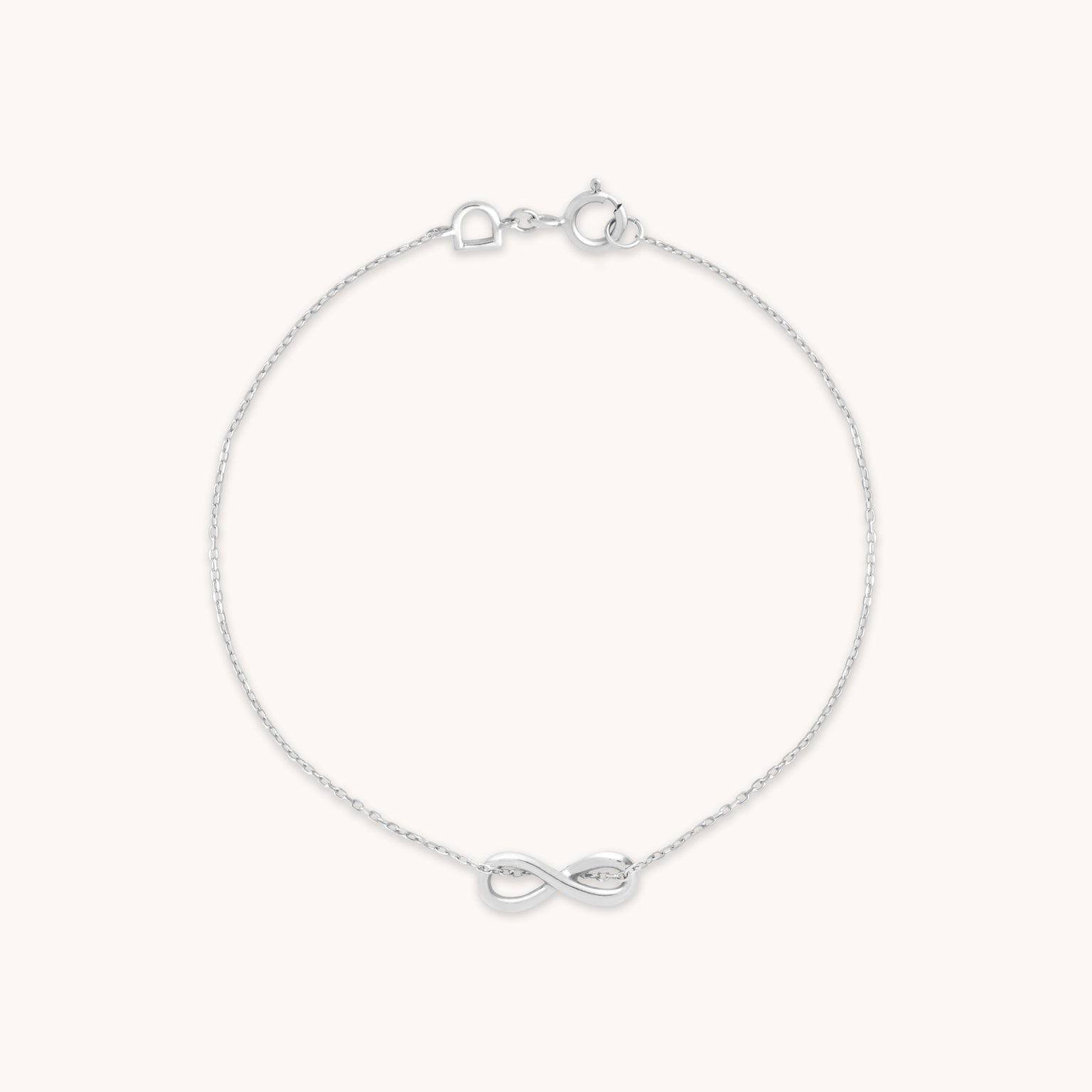 Infinite Charm Bracelet in Solid White Gold