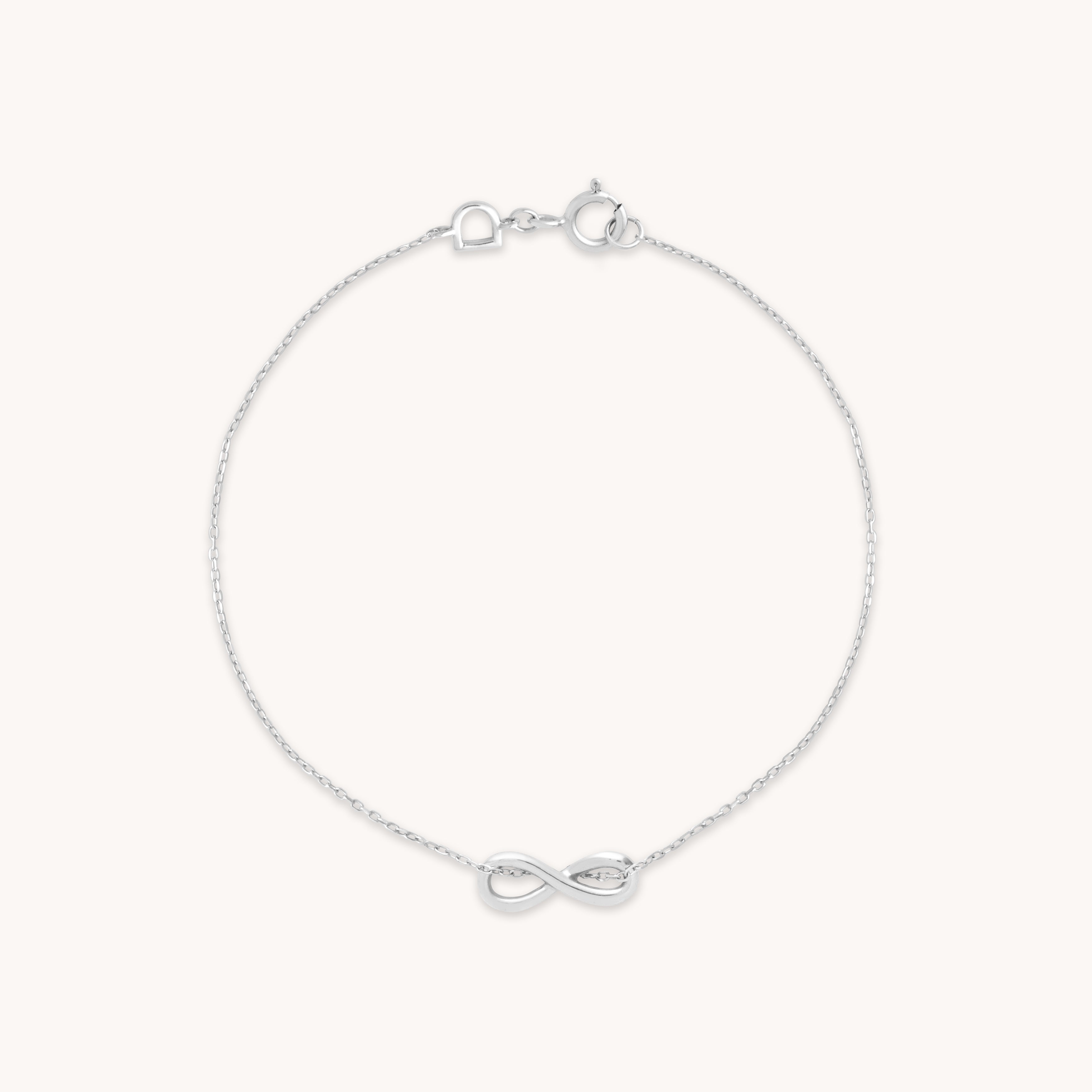 Infinite Charm Bracelet in Solid White Gold