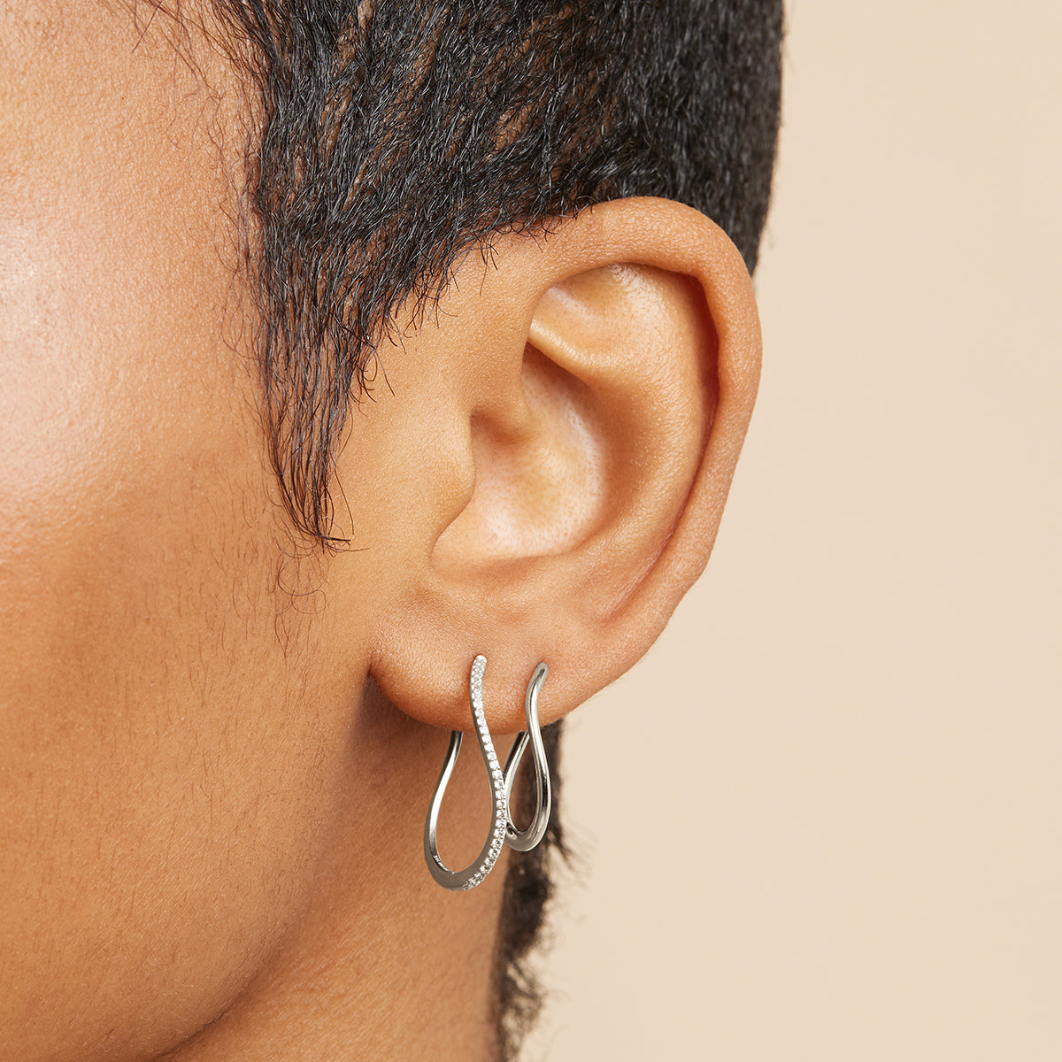 Infinite Hoops in Solid White Gold