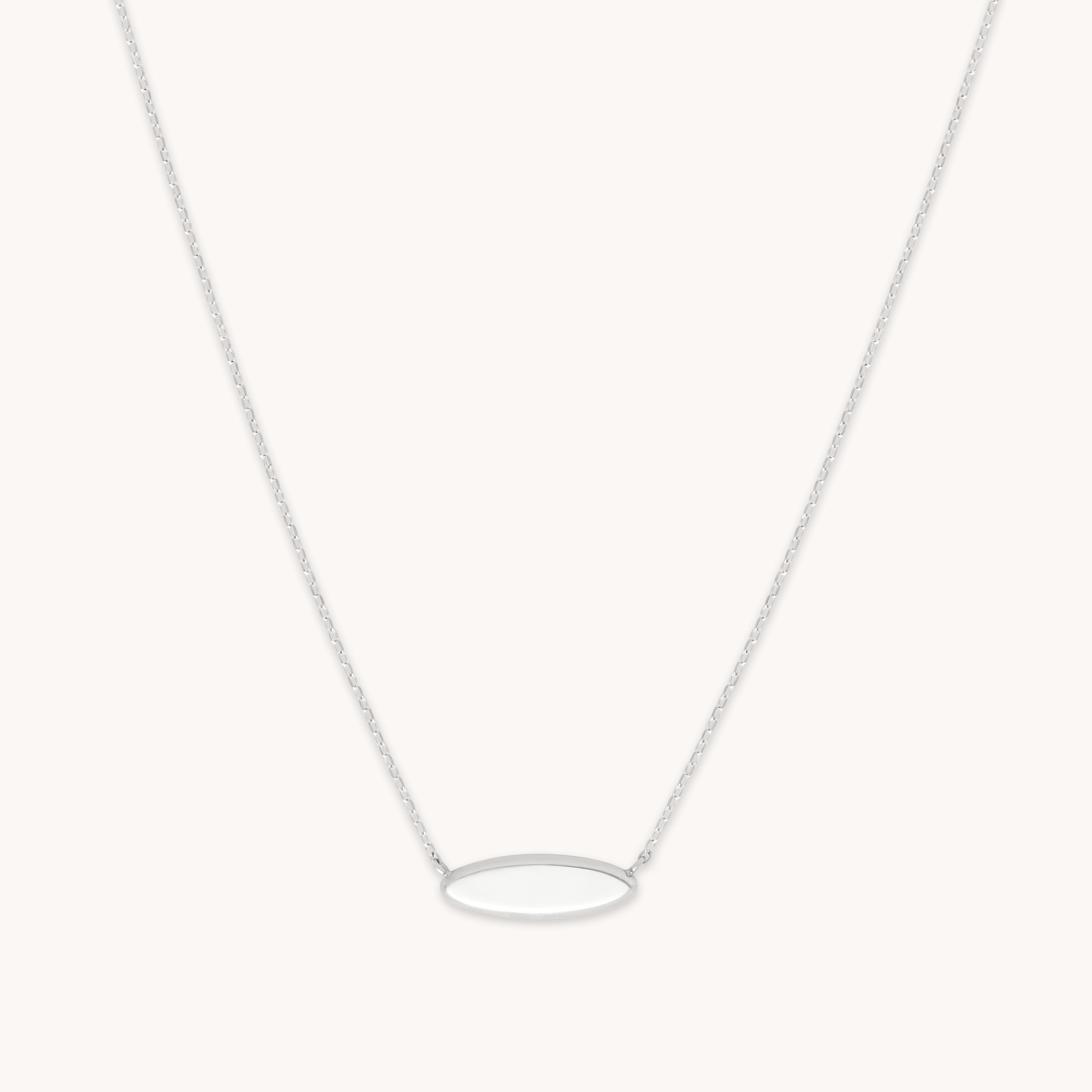 ID Pendant Necklace in Solid White Gold
