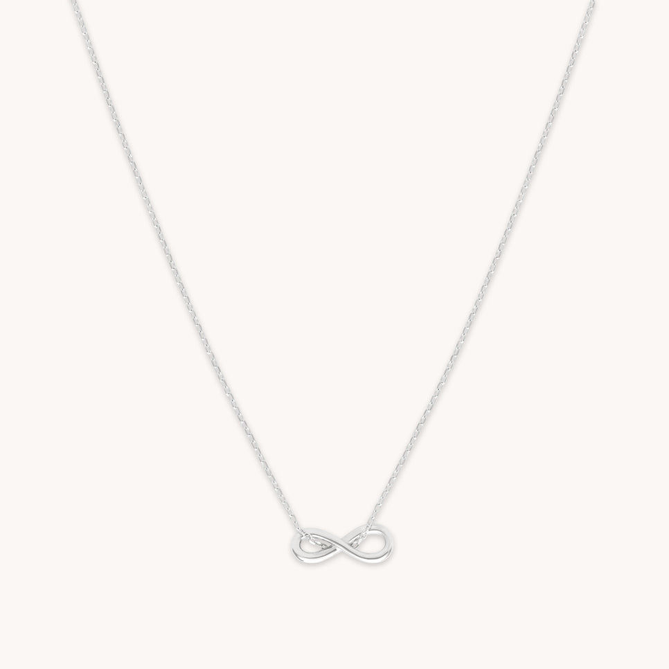Infinite Pendant Necklace in Solid White Gold