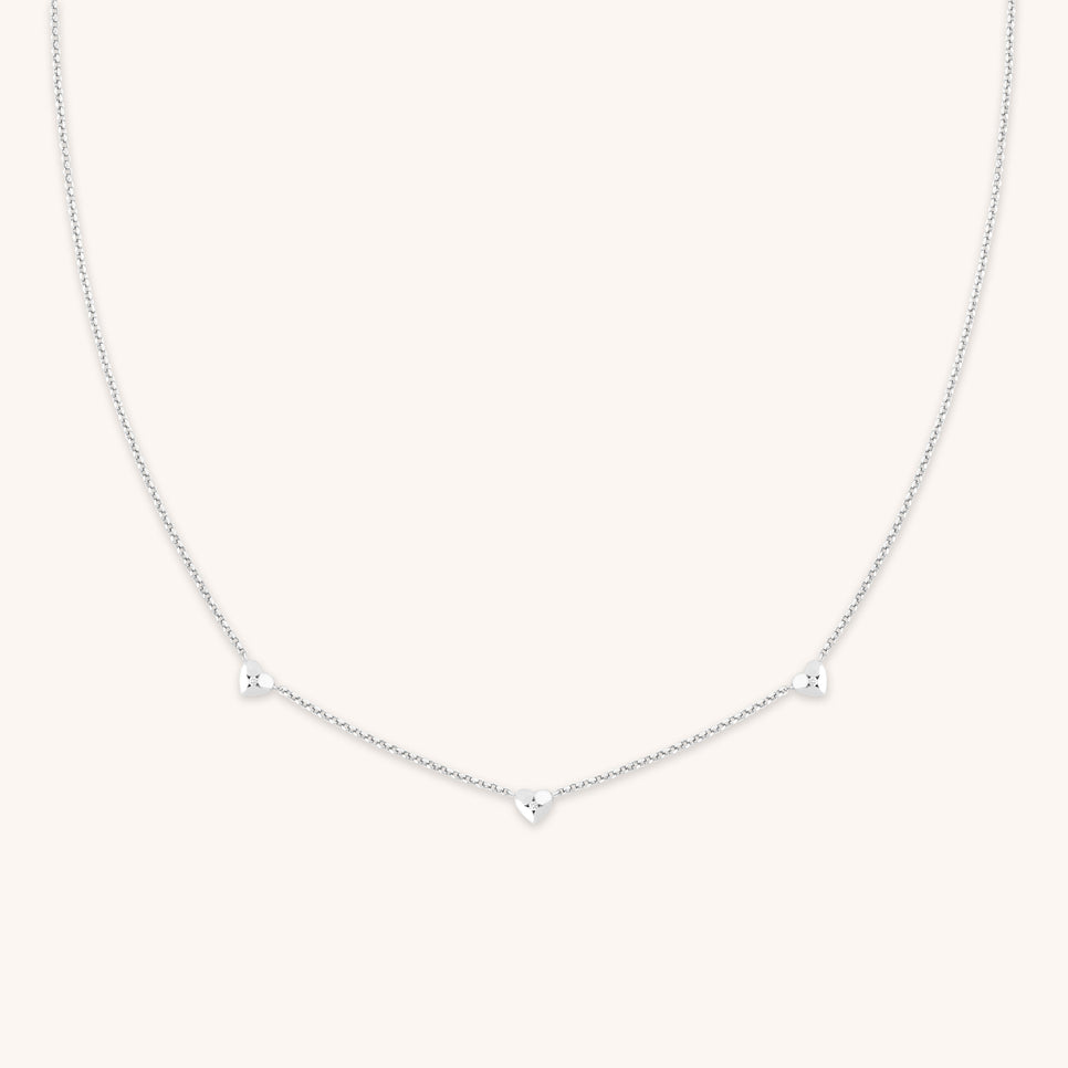 Heart Charm Necklace in Silver