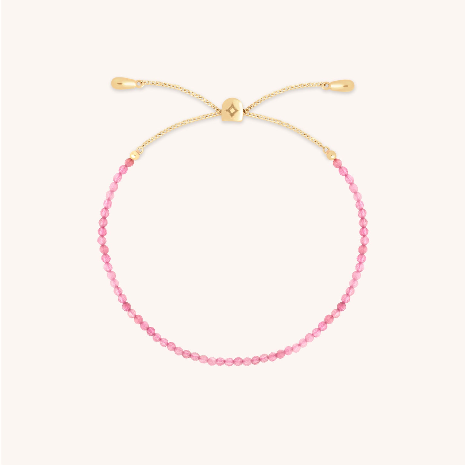 Tourmaline October Beaded Bracelet in Solid Gold