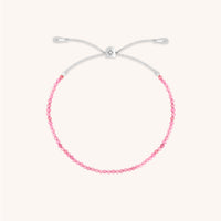 Tourmaline October Beaded Bracelet in Solid White Gold