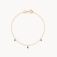 Emerald Charm Bracelet in Solid Gold