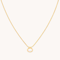 Mother of Pearl Pendant Necklace in Gold