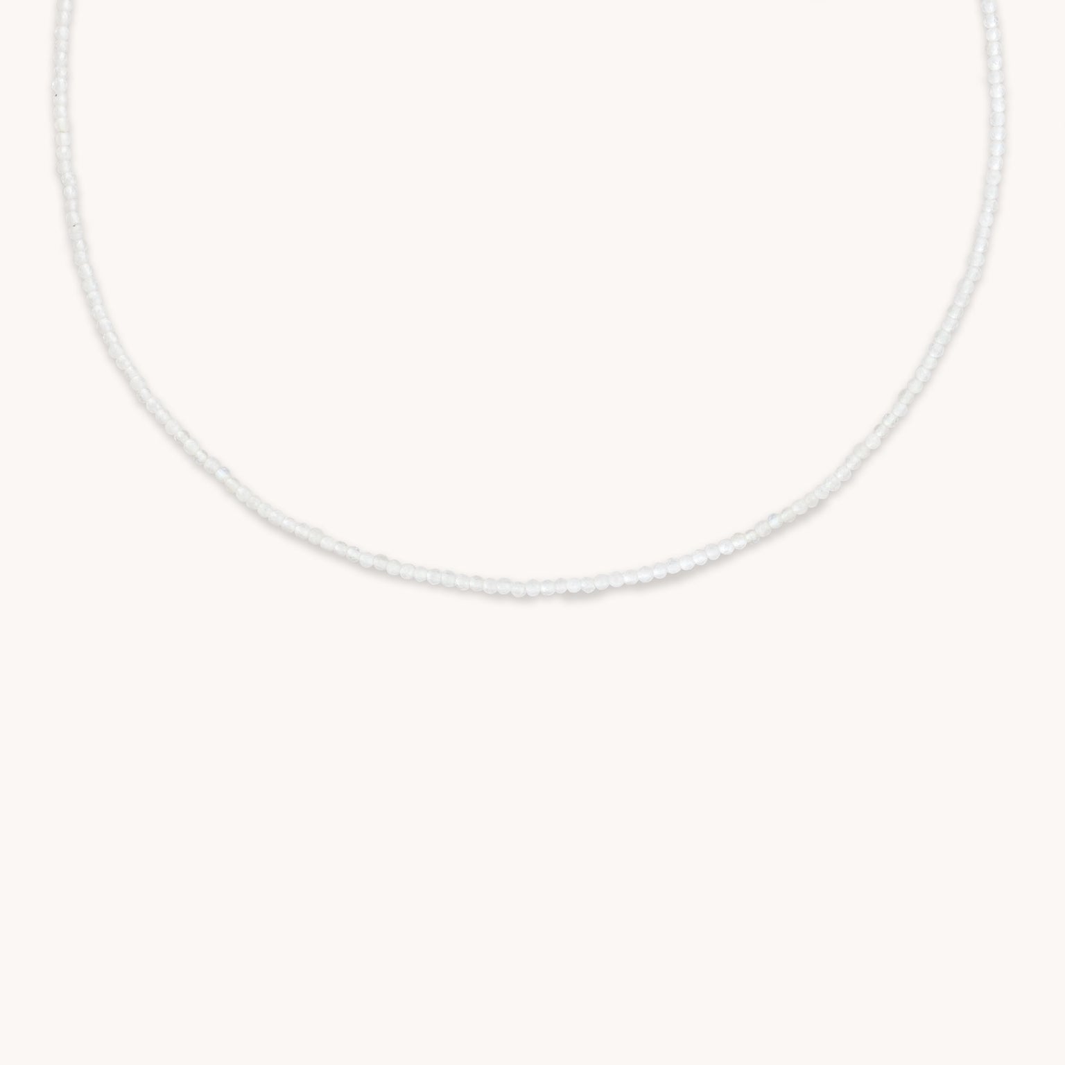 Moonstone June Beaded Birthstone Necklace in Solid Gold