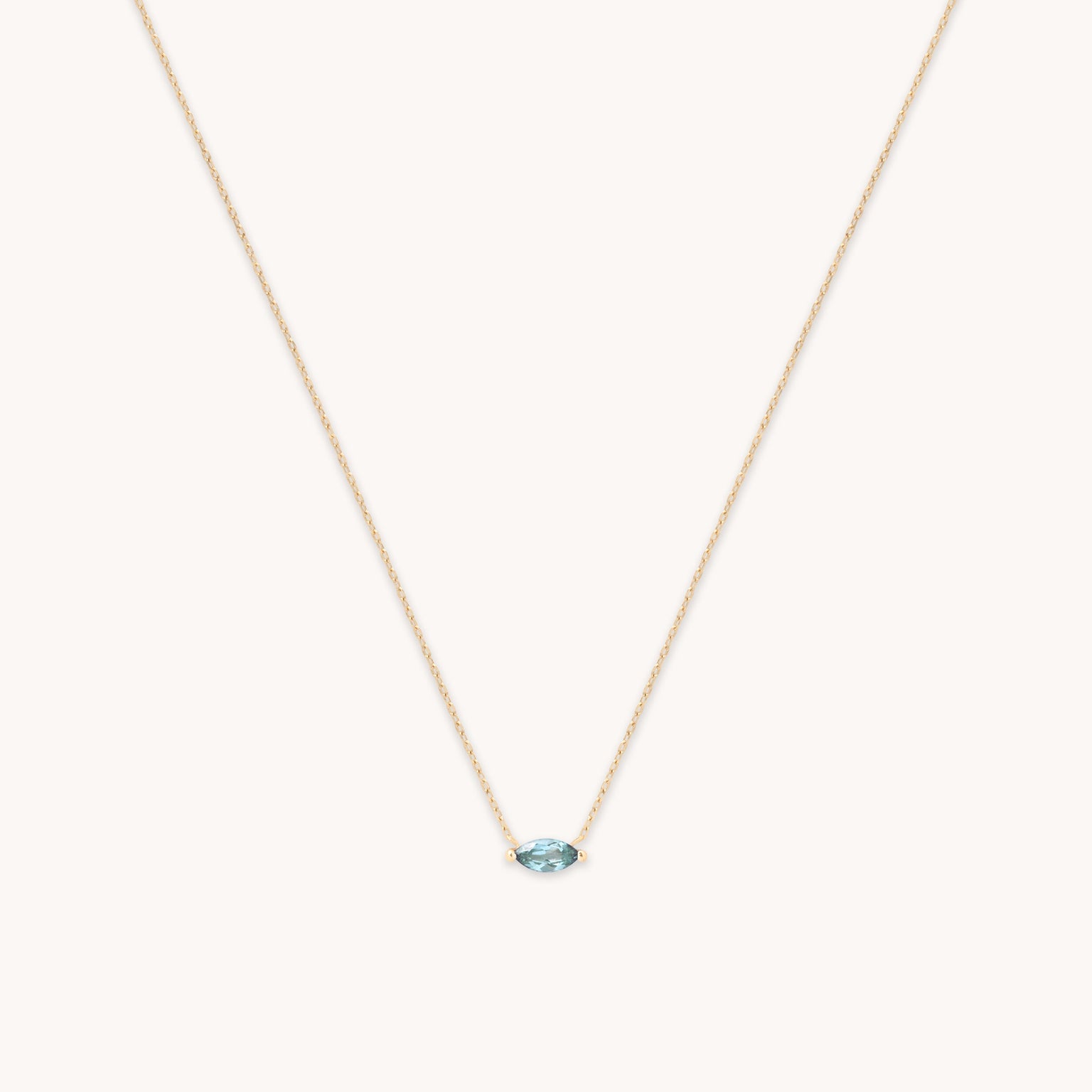 Alexandrite Marquise Necklace in Solid Gold