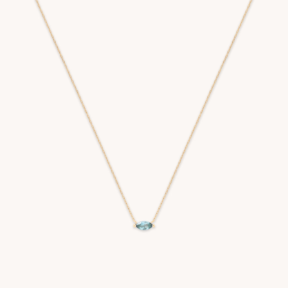 Alexandrite Marquise Necklace in Solid Gold