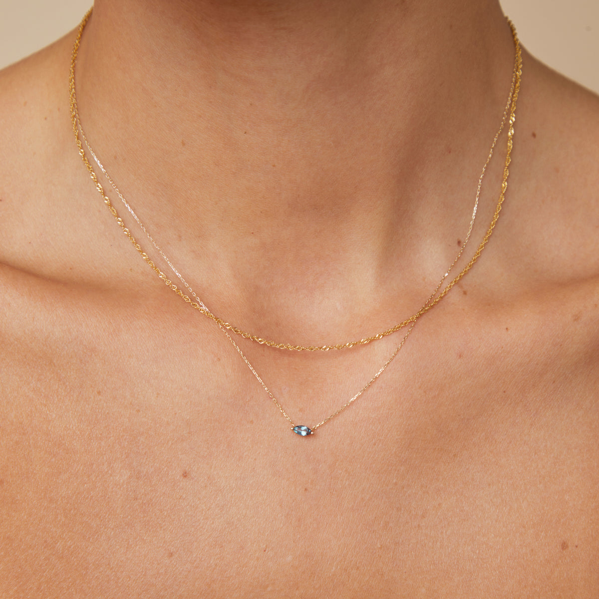 Alexandrite Marquise Necklace in Solid Gold