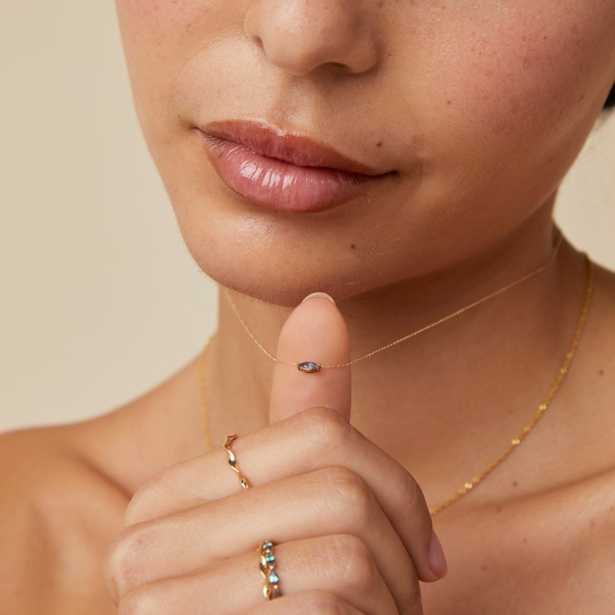 Alexandrite Marquise Necklace in Solid Gold