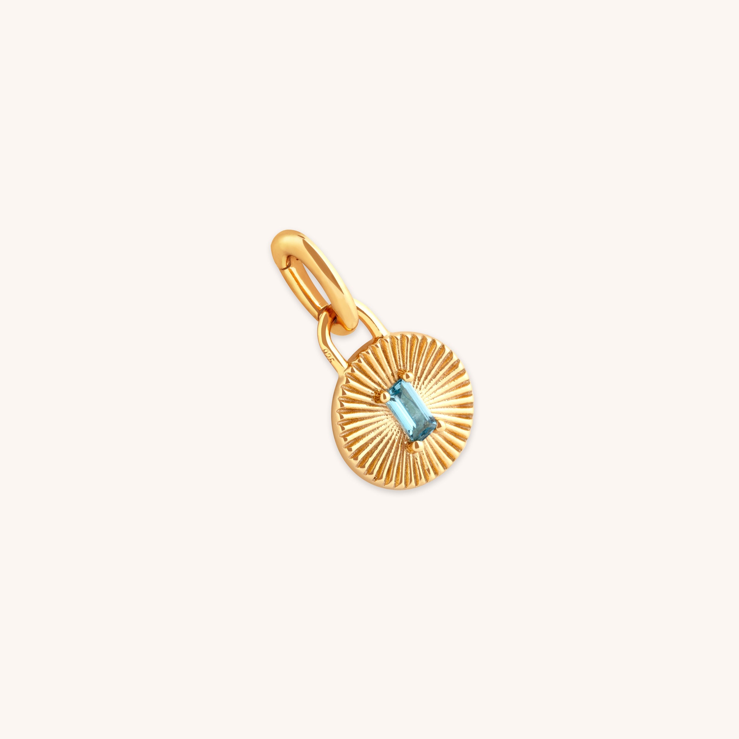 Blue Topaz Clip Charm in Gold