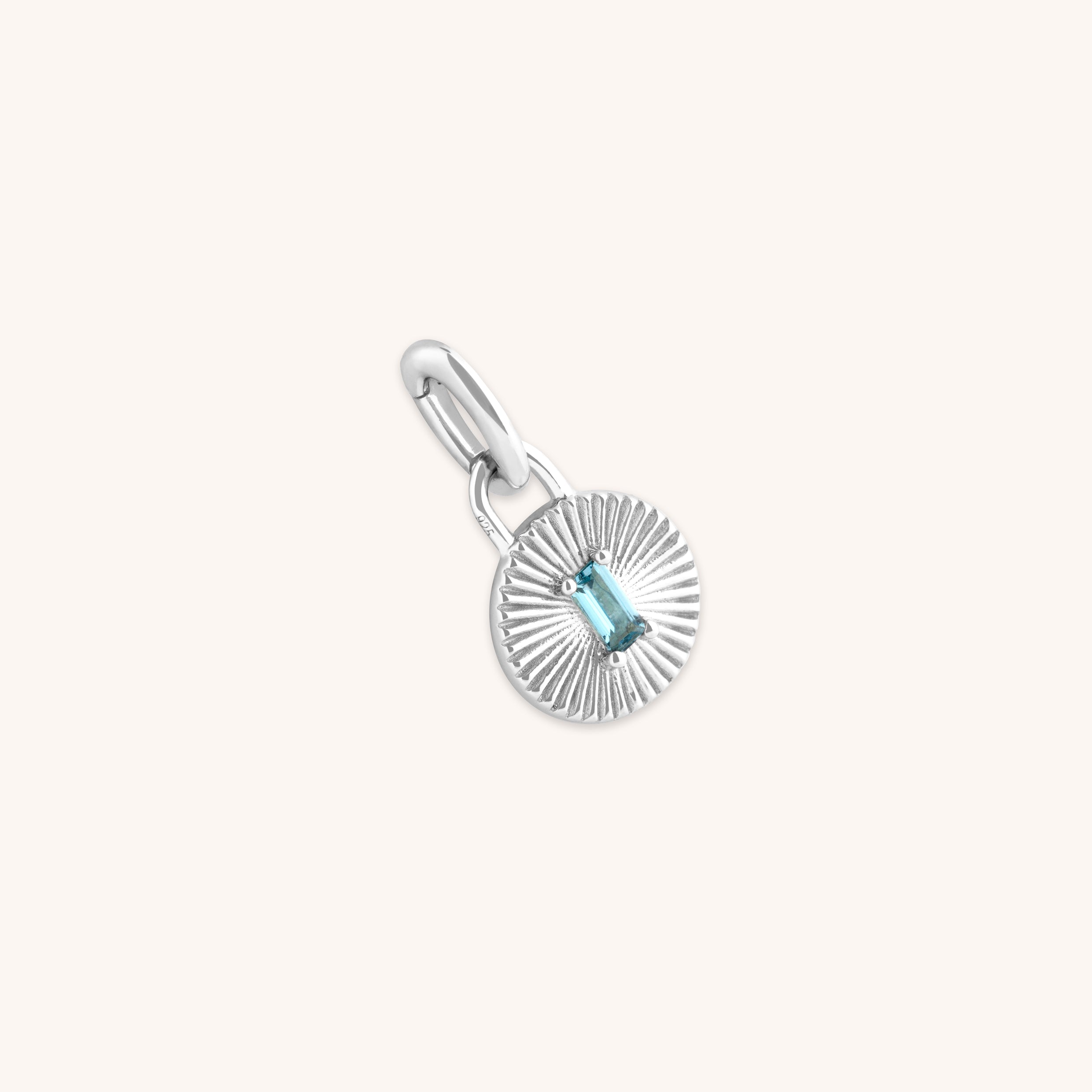 Blue Topaz Clip Charm in Silver