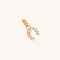 Horseshoe Clip Charm in Gold