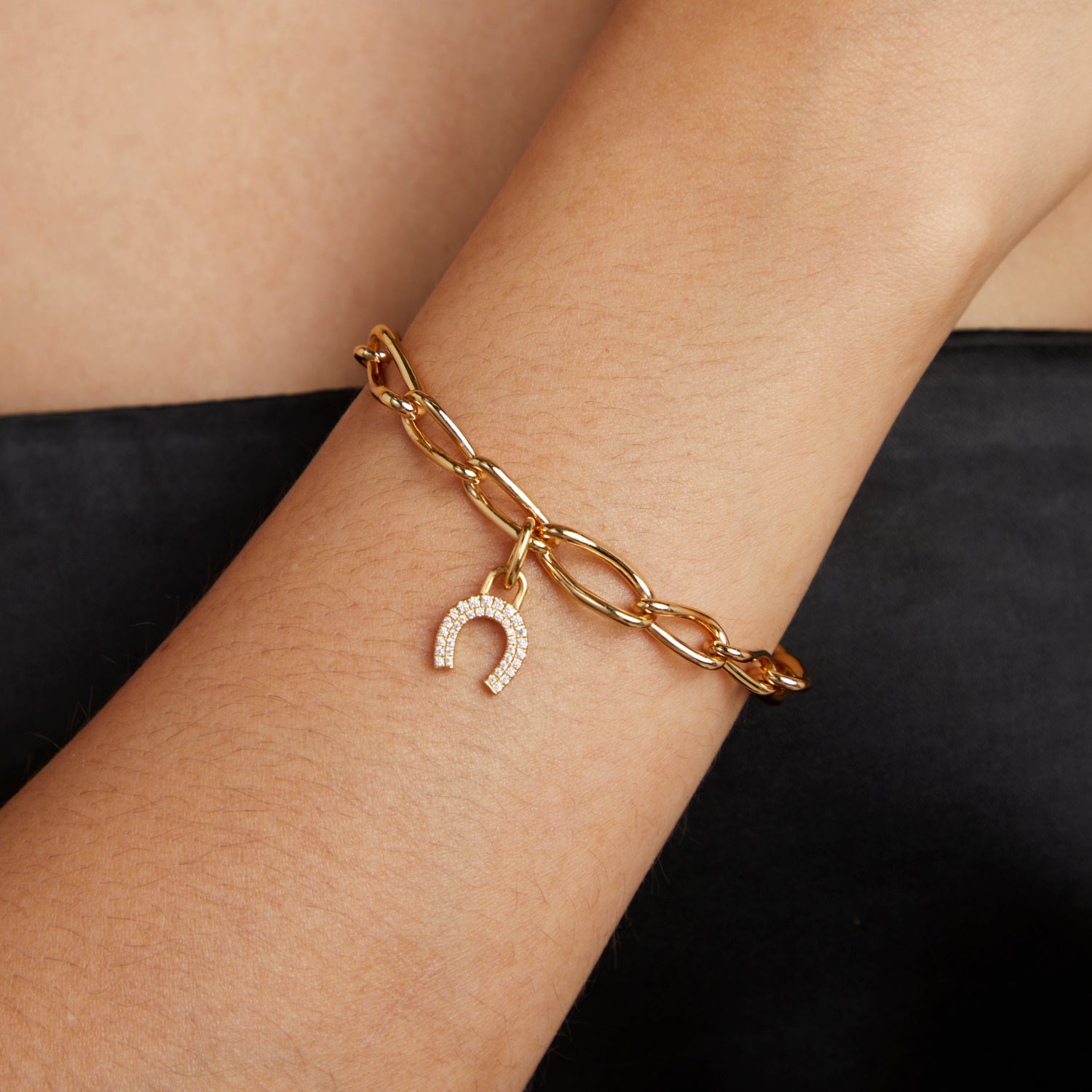 Horseshoe Clip Charm in Gold