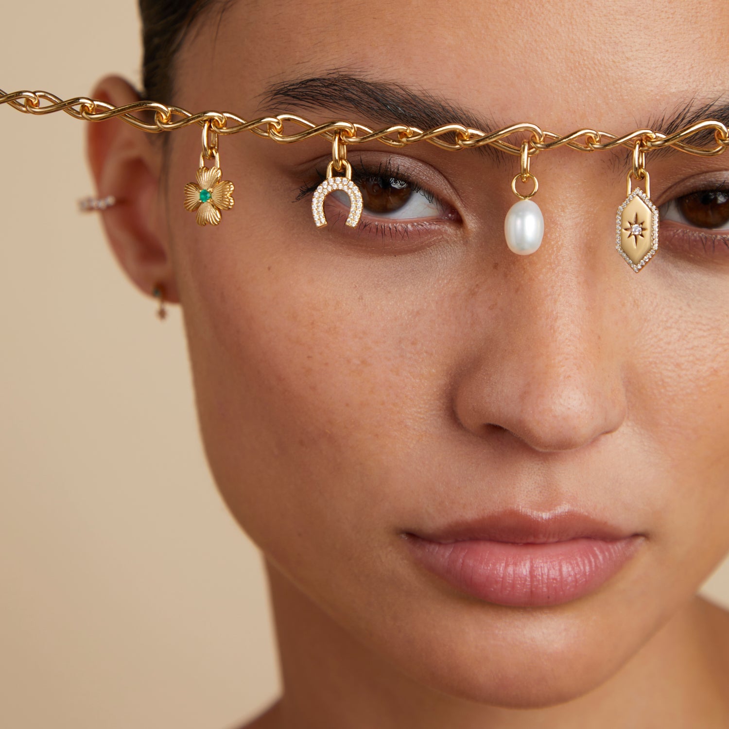 Horseshoe Clip Charm in Gold