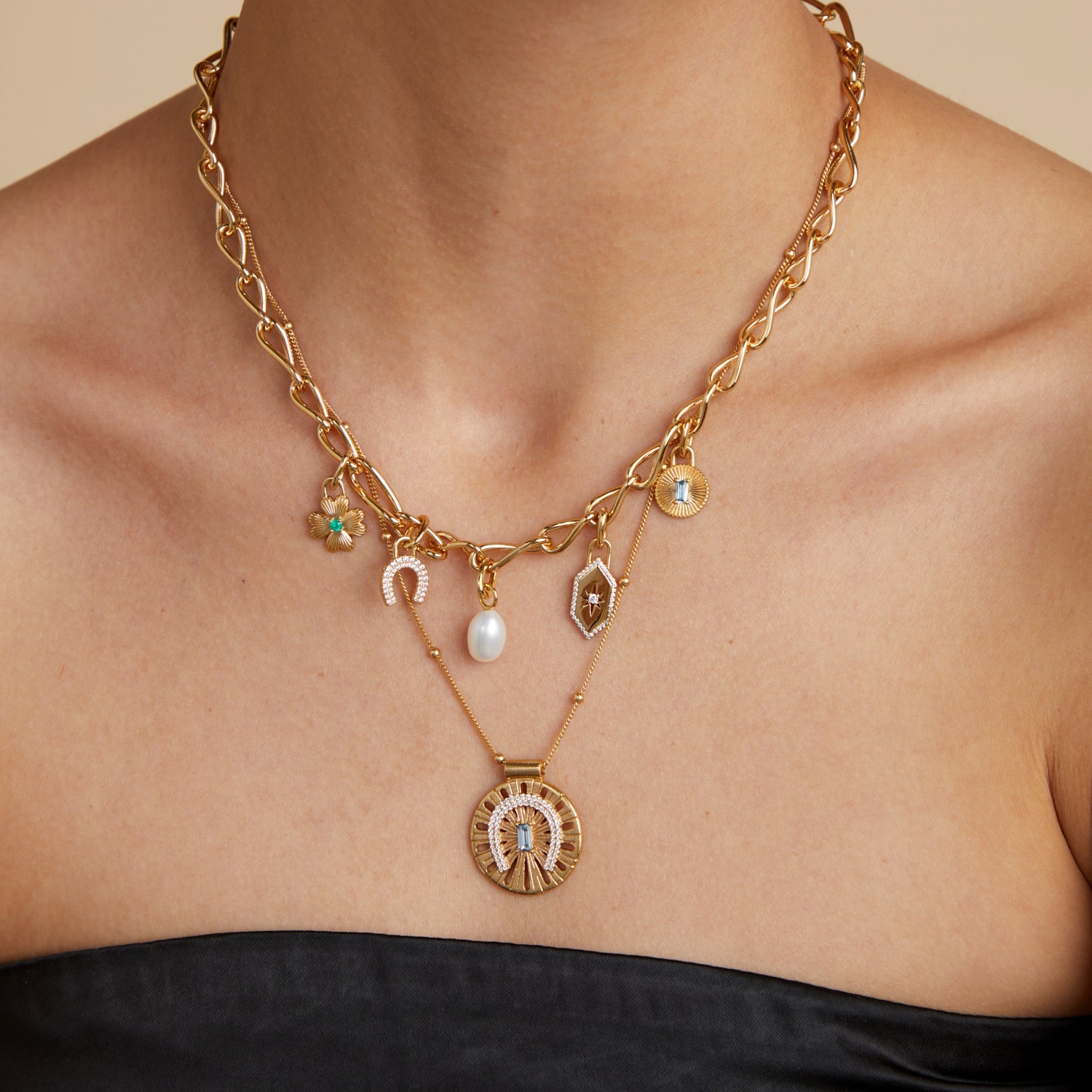 Pearl Clip Charm in Gold