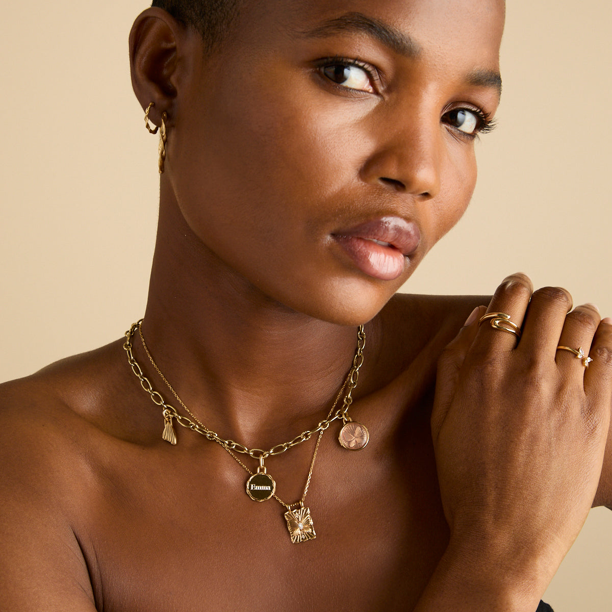 Coin Clip Charm in Gold