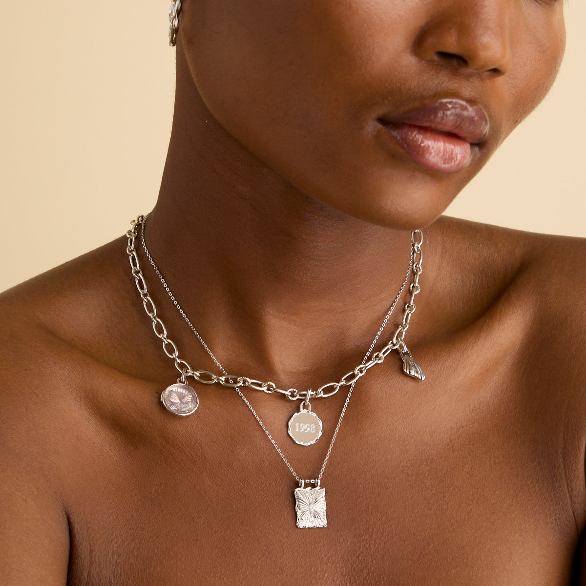 Coin Clip Charm in Silver