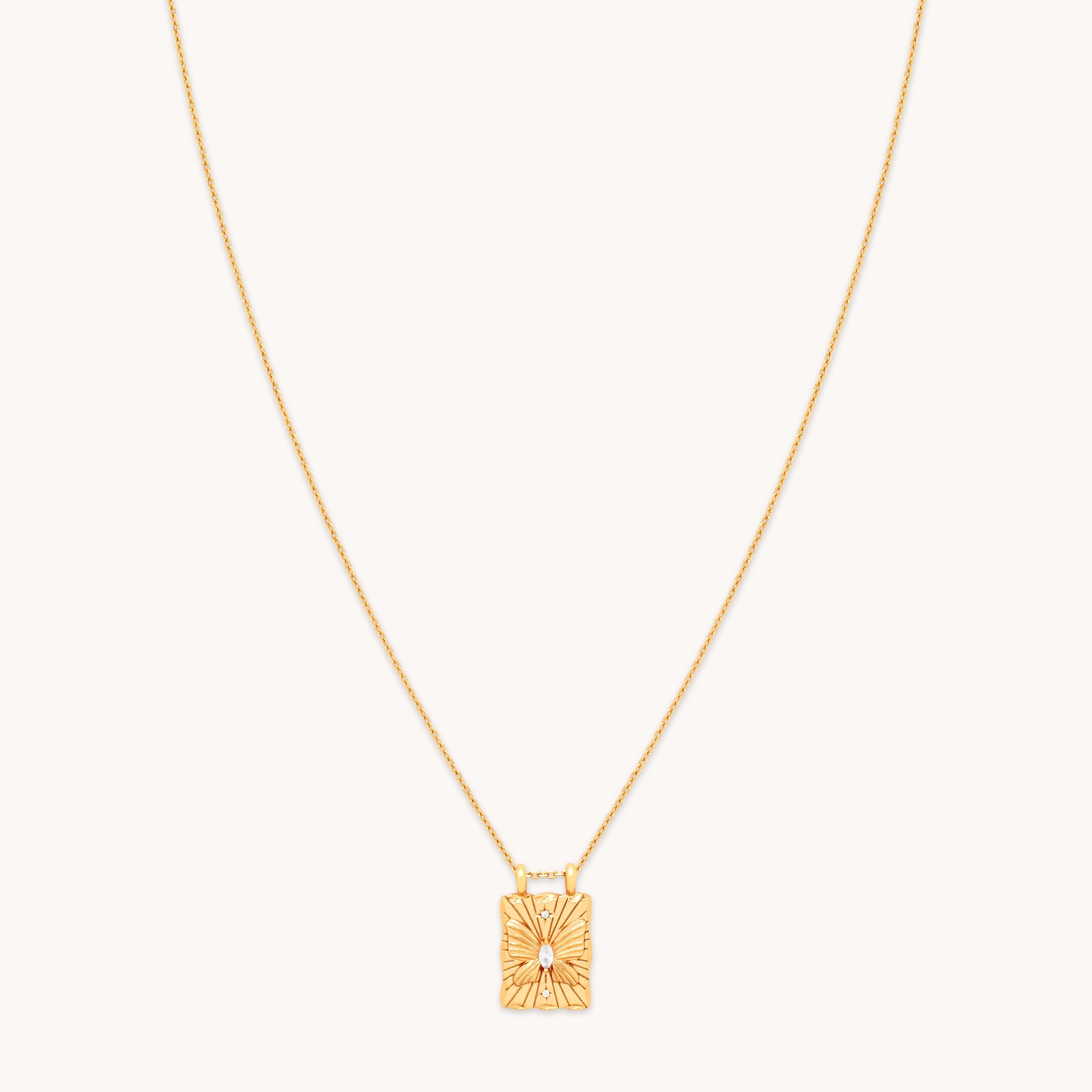 Butterfly Pendant Necklace in Gold