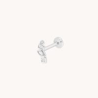 Diamond Bezel Cluster Piercing Stud in Solid White Gold