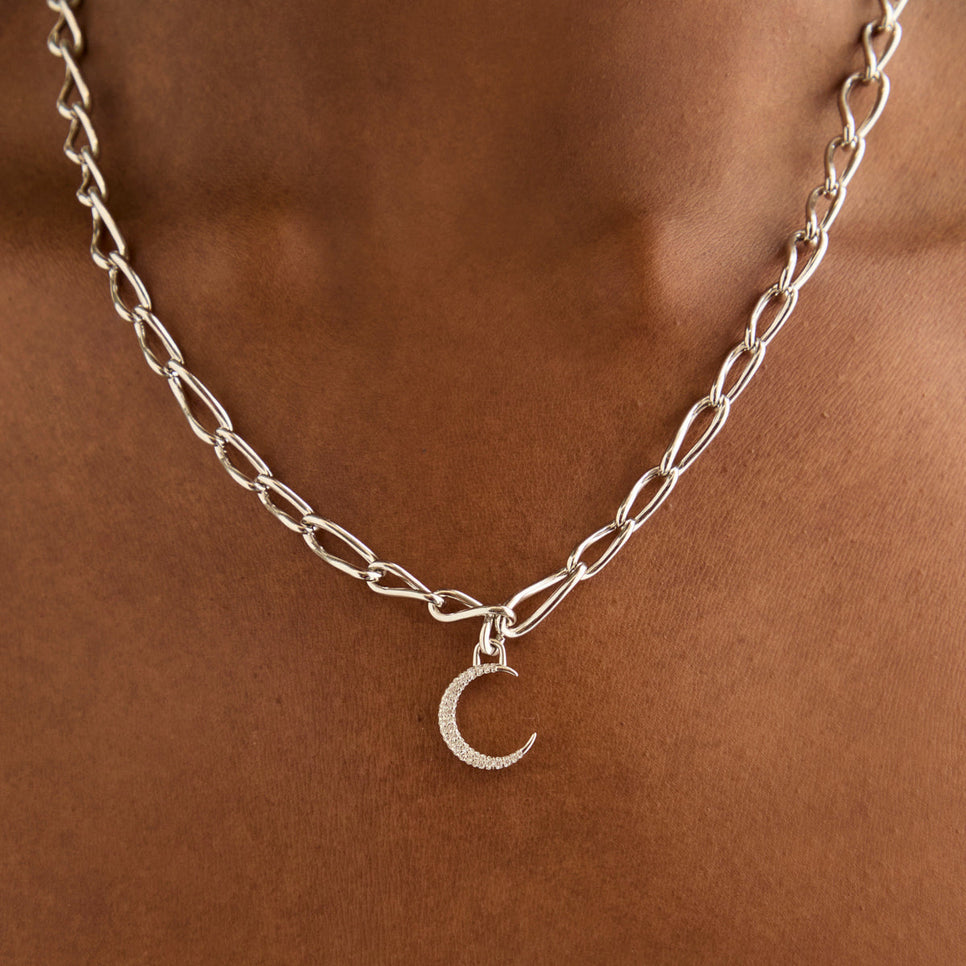Moon Clip Charm in Silver