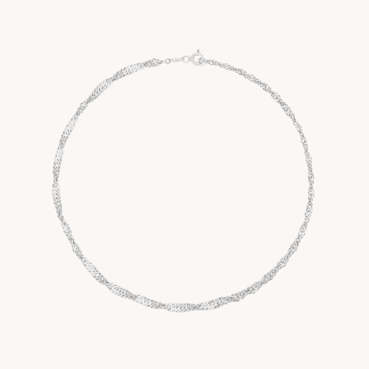 Bold Astrid Chain Anklet in Solid White Gold