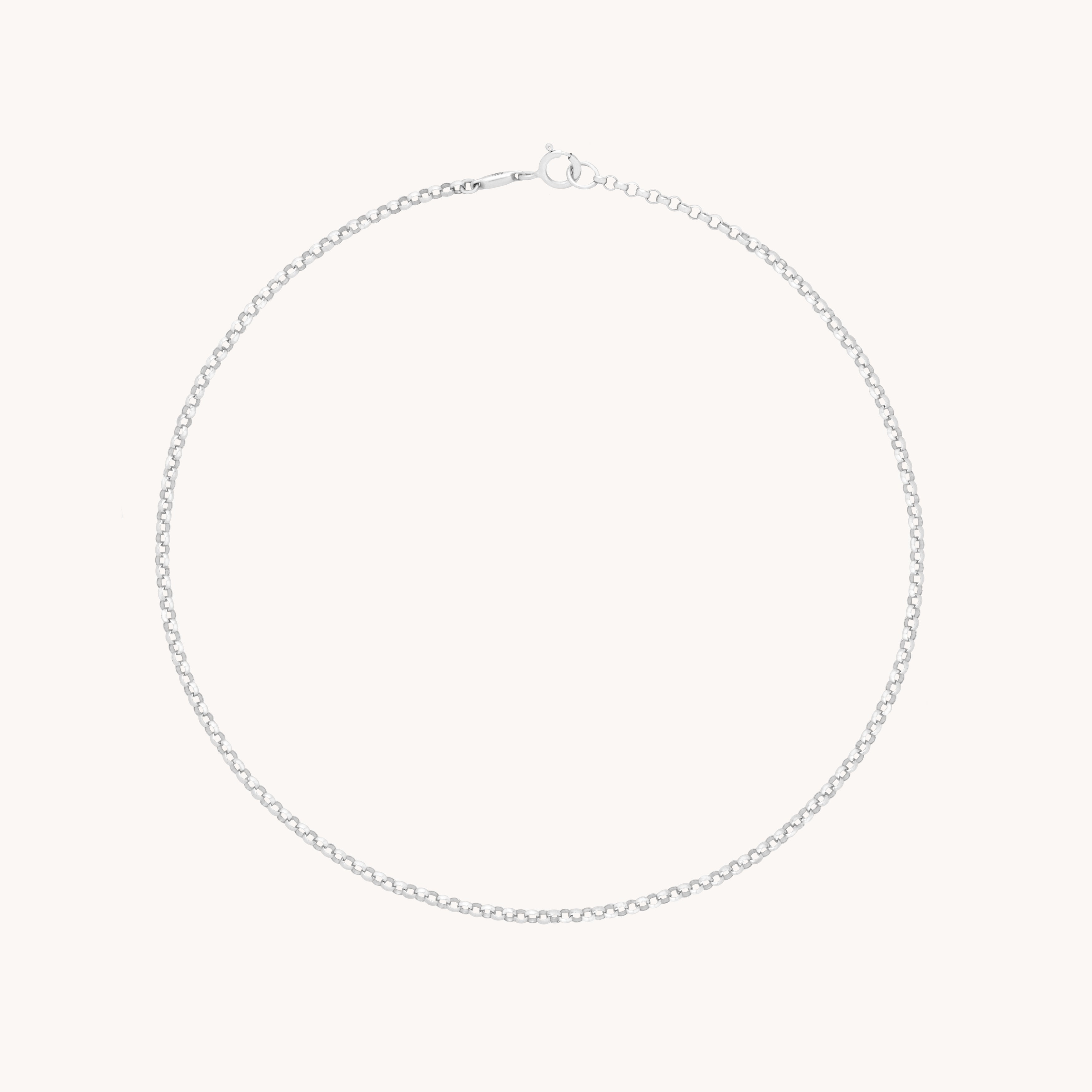 Chelsea Chain Anklet in Solid White Gold