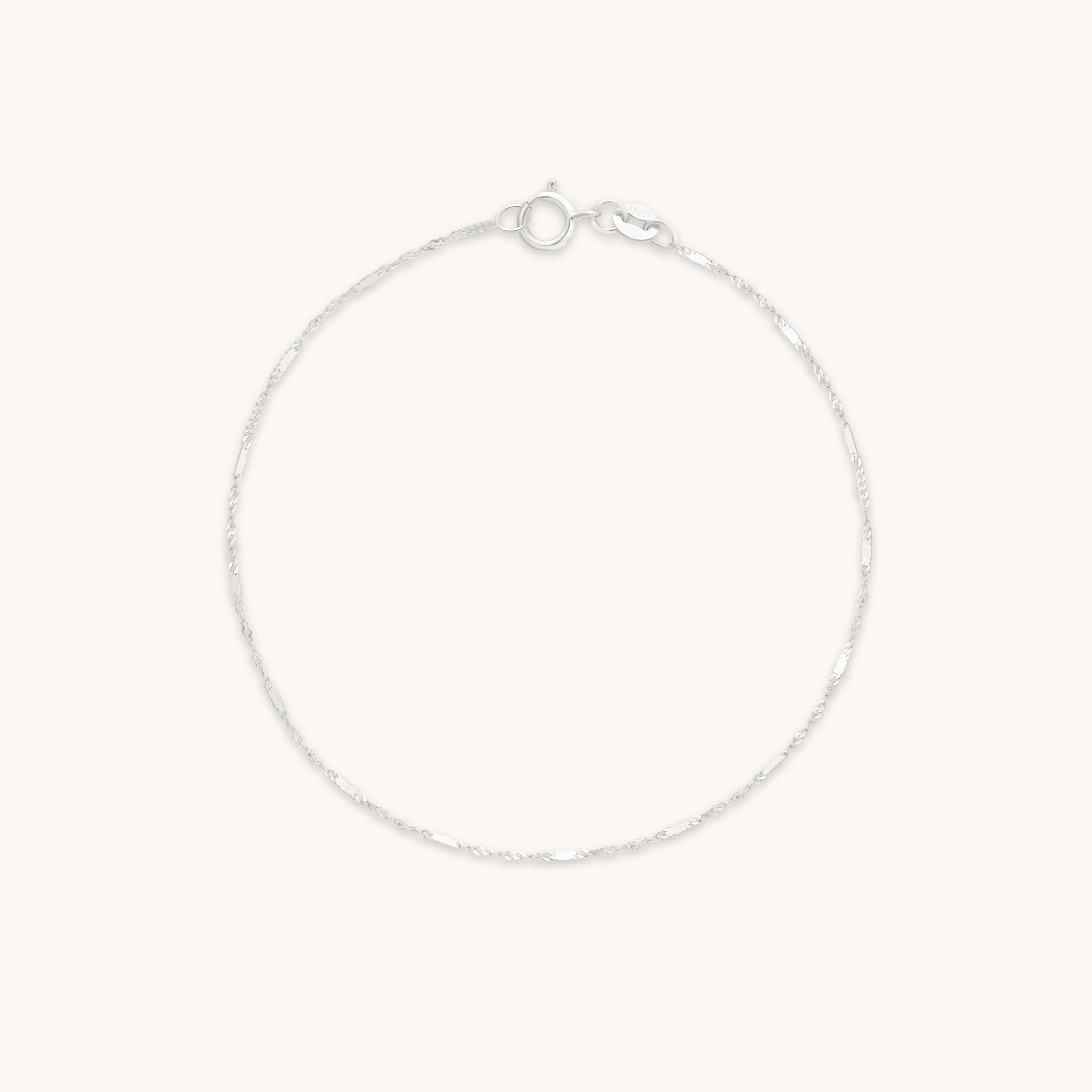 Astrid Chain Bracelet in Solid White Gold