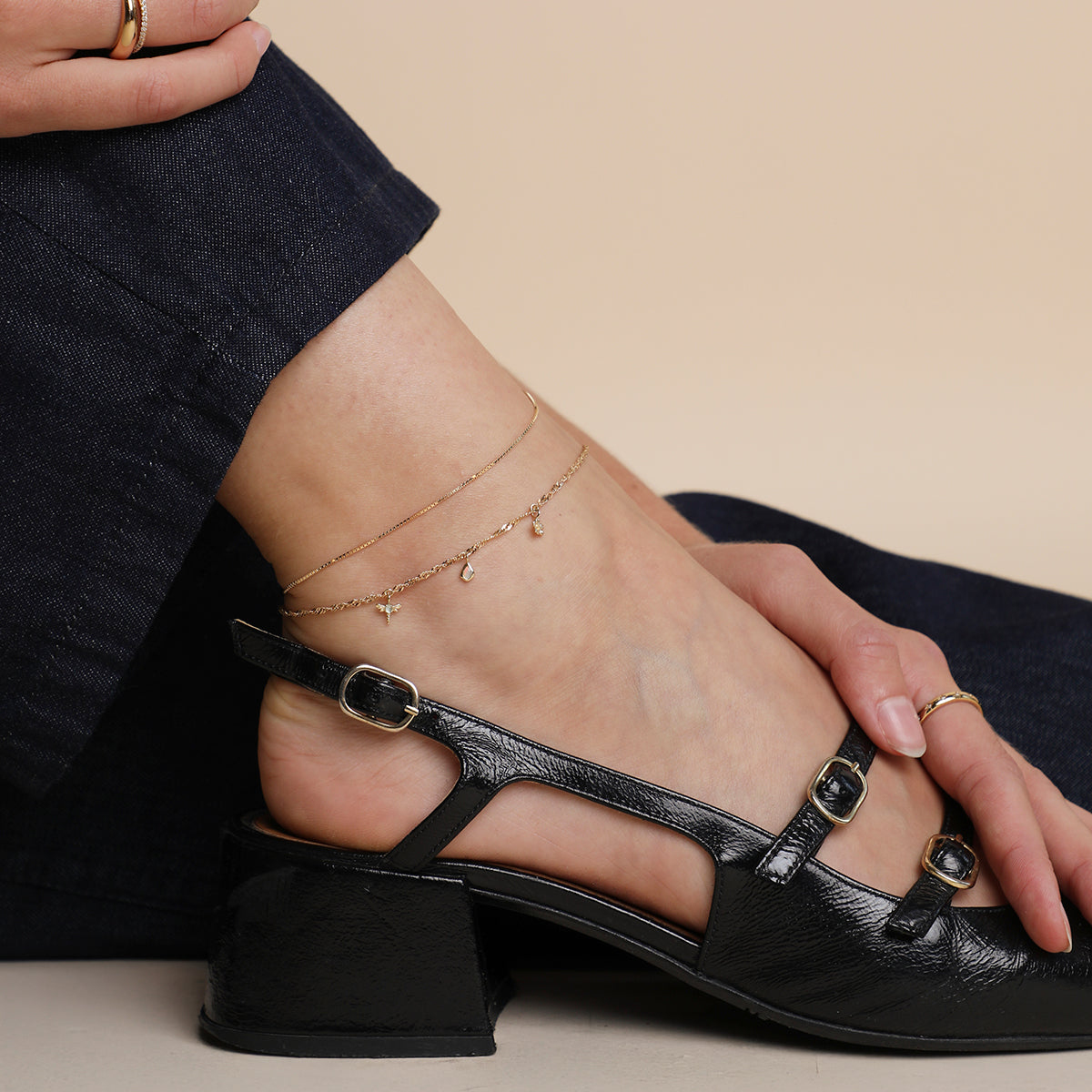 Shoreditch Chain Anklet in Solid Gold