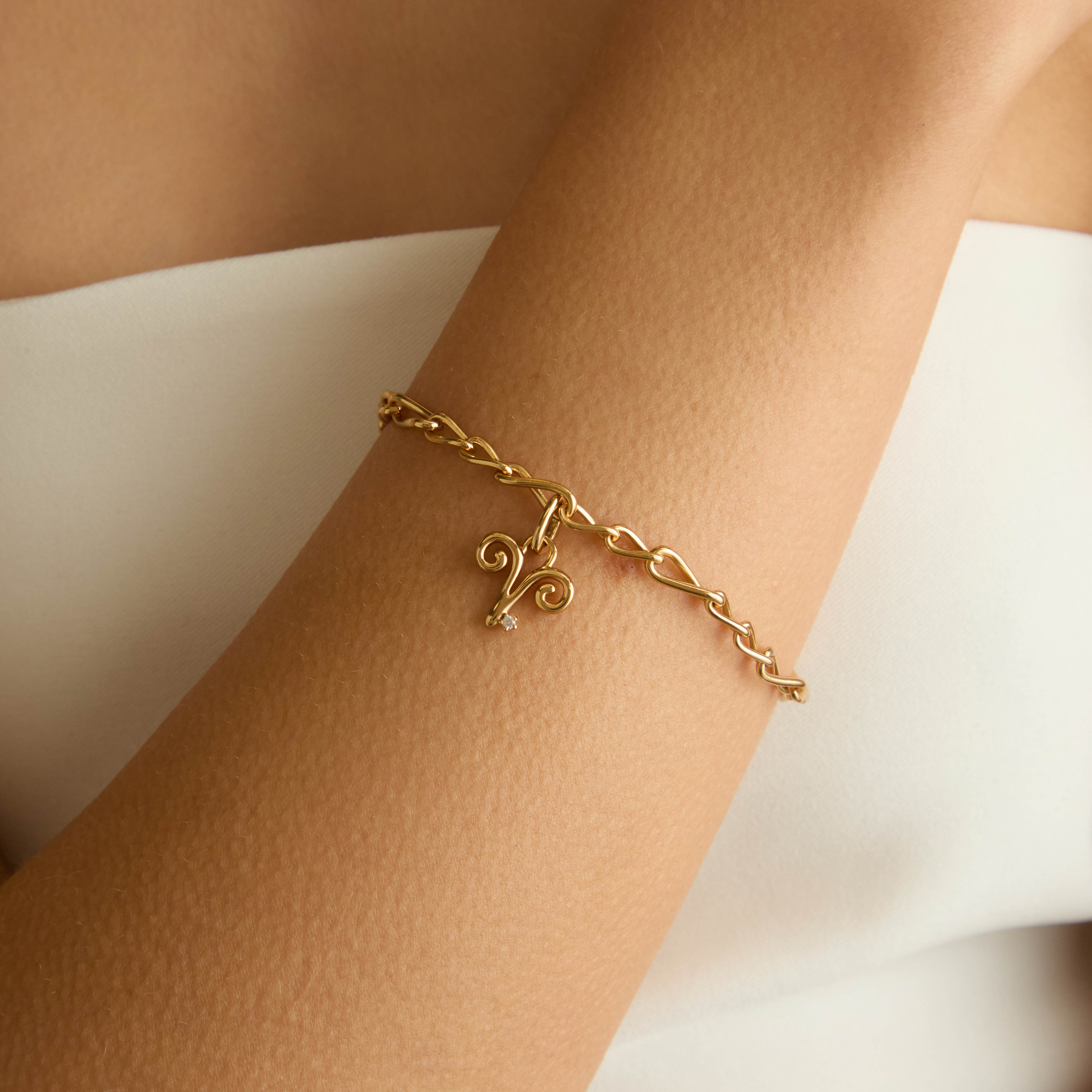 Aries Zodiac Clip Charm in Gold