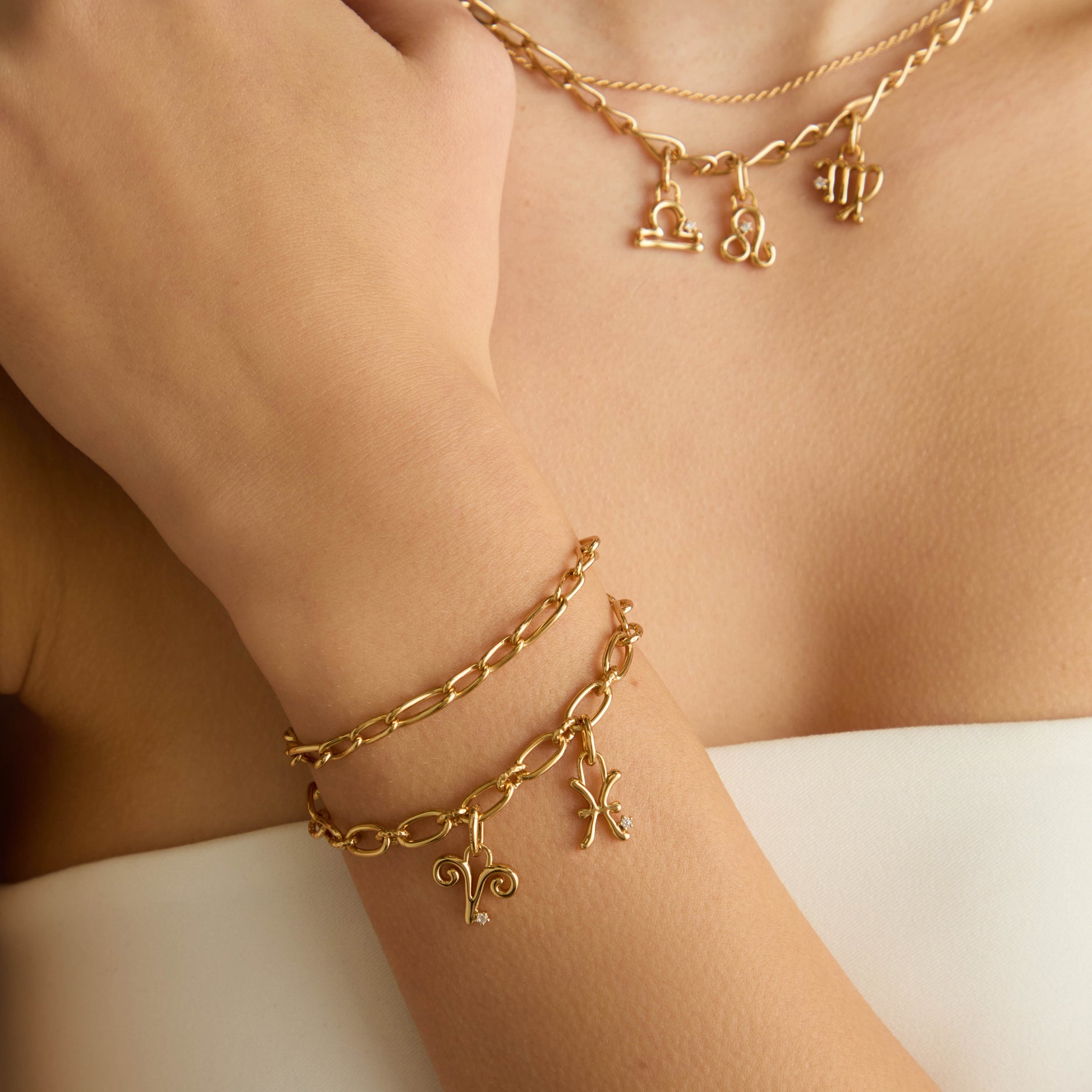 Aries Zodiac Clip Charm in Gold