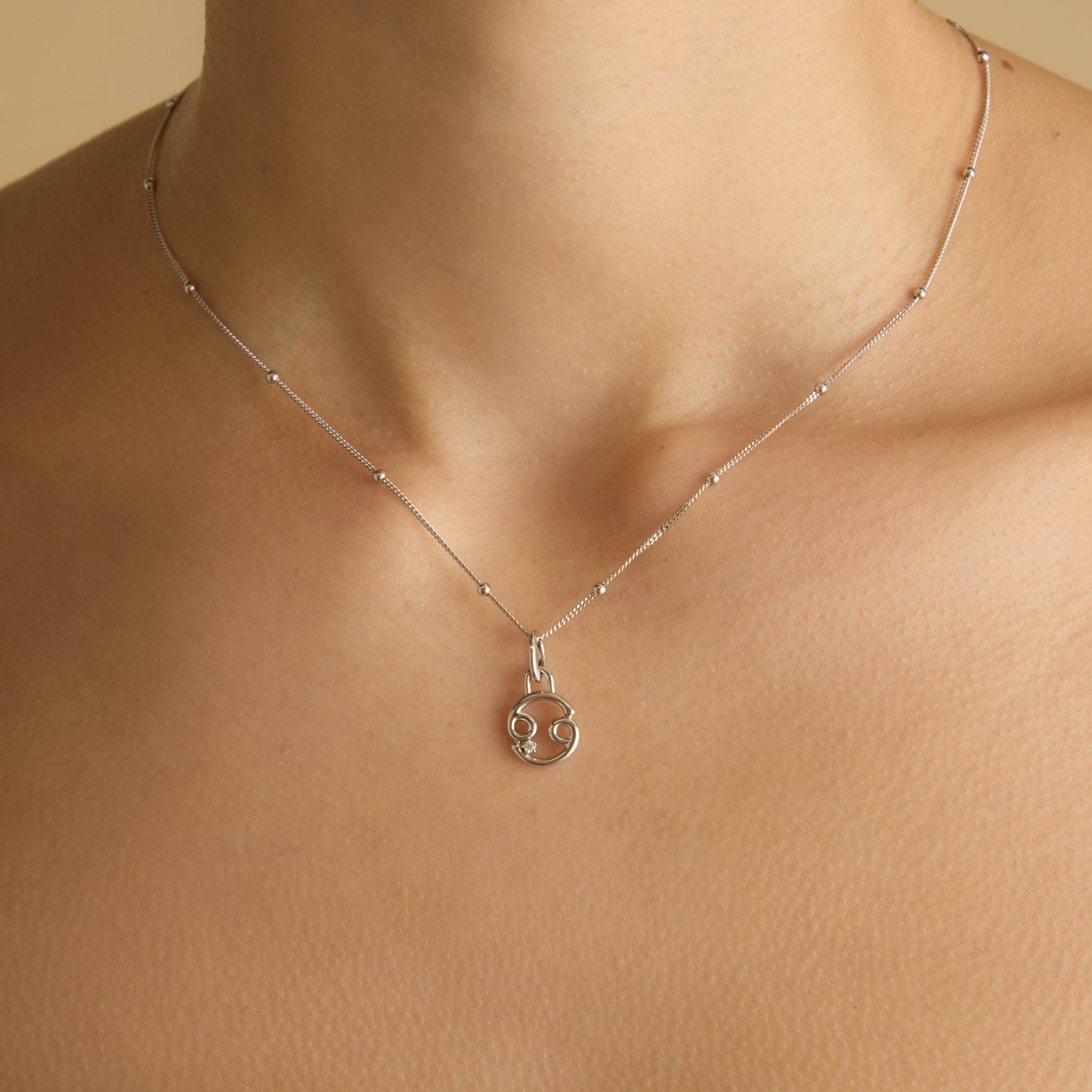 Cancer Zodiac Clip Charm in Silver